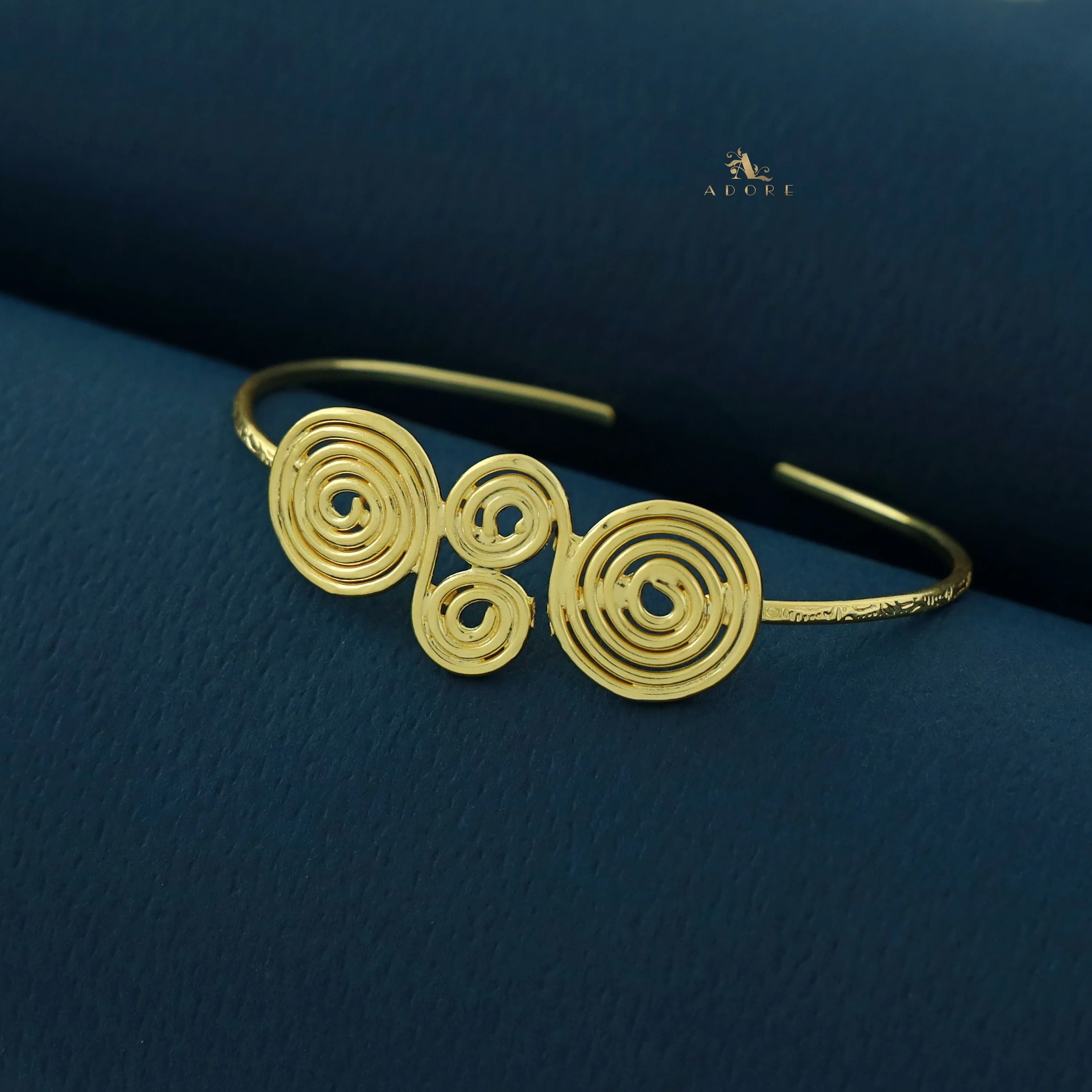 Golden Dual Swirl Bangle - Image 2