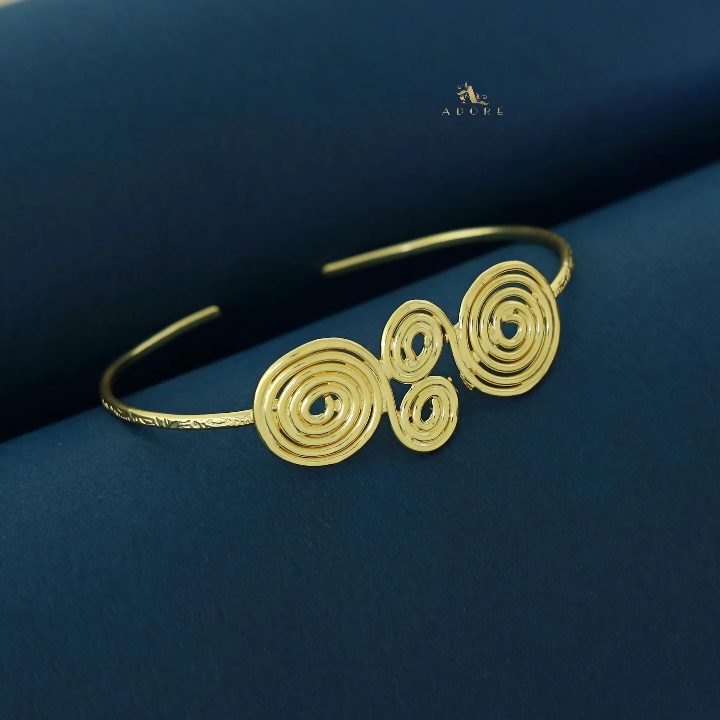 Golden Dual Swirl Bangle - Image 3