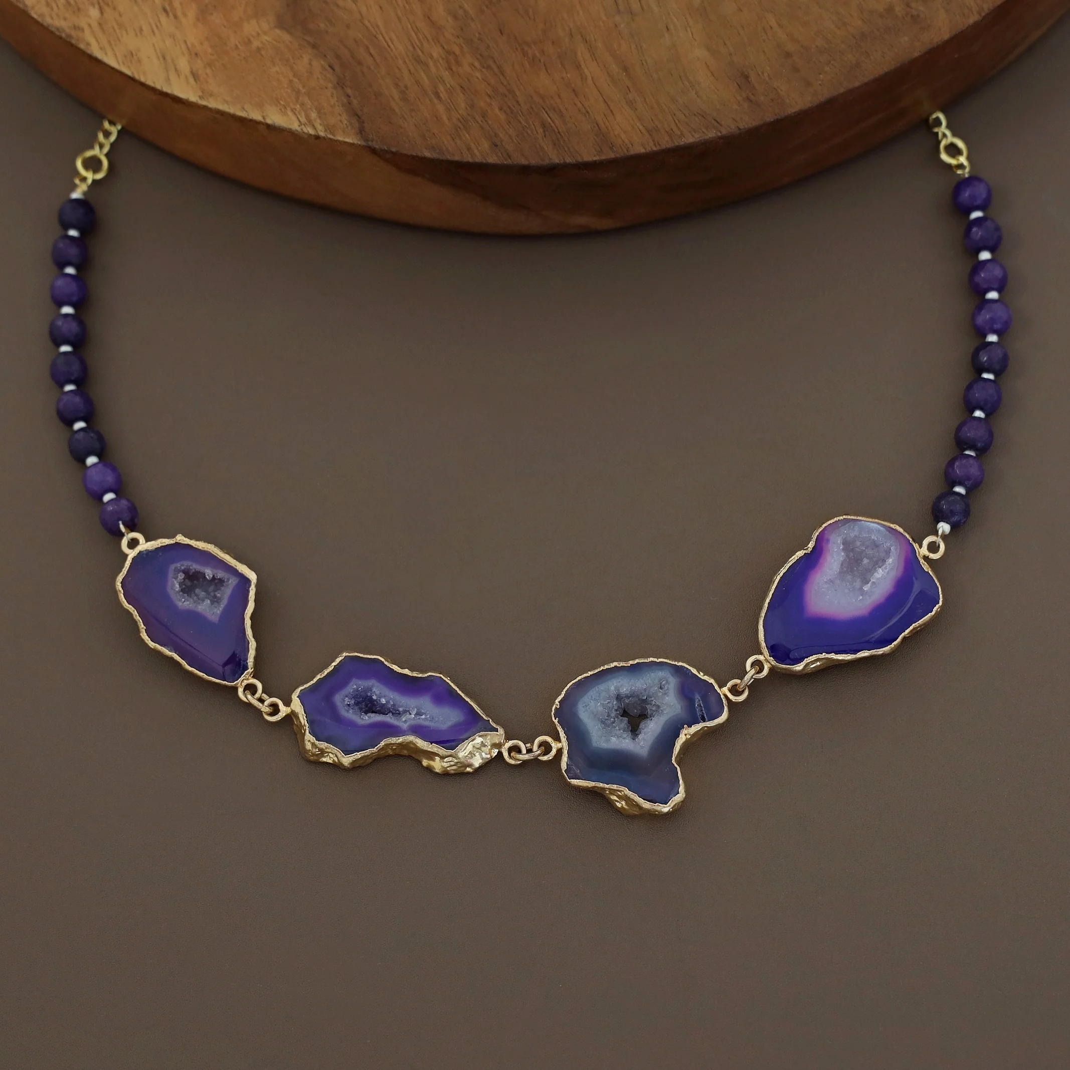 Golden Electro Plated Agate Choker - Image 11