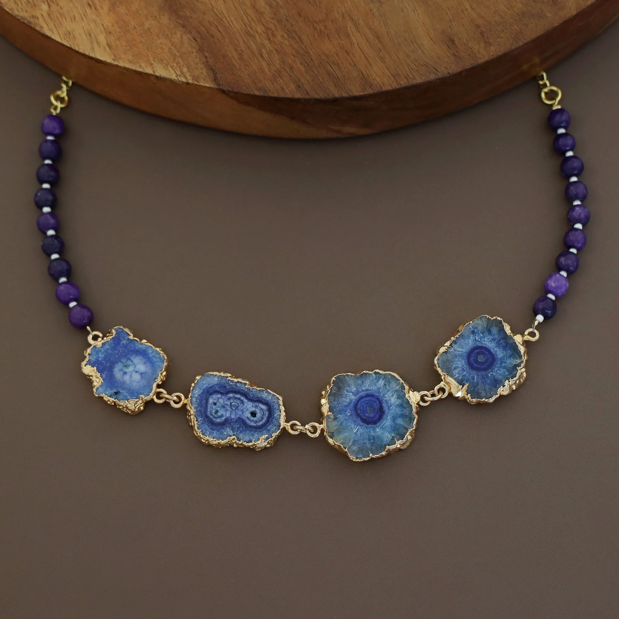 Golden Electro Plated Agate Choker - Image 14