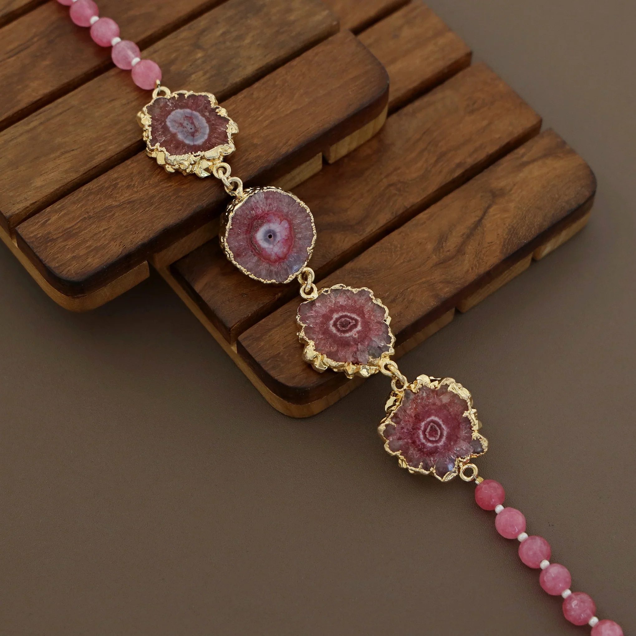 Golden Electro Plated Agate Choker - Image 15