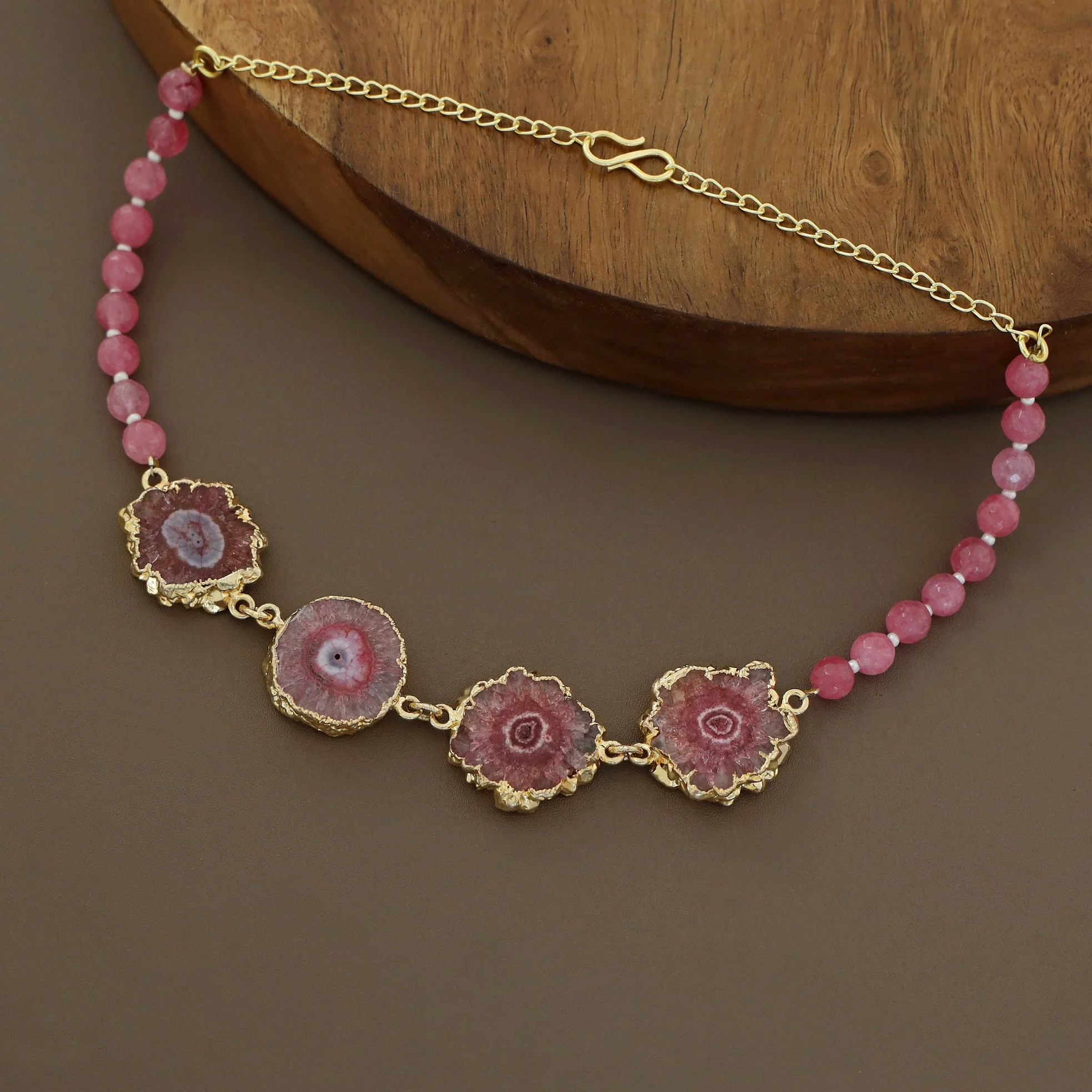 Golden Electro Plated Agate Choker - Image 16