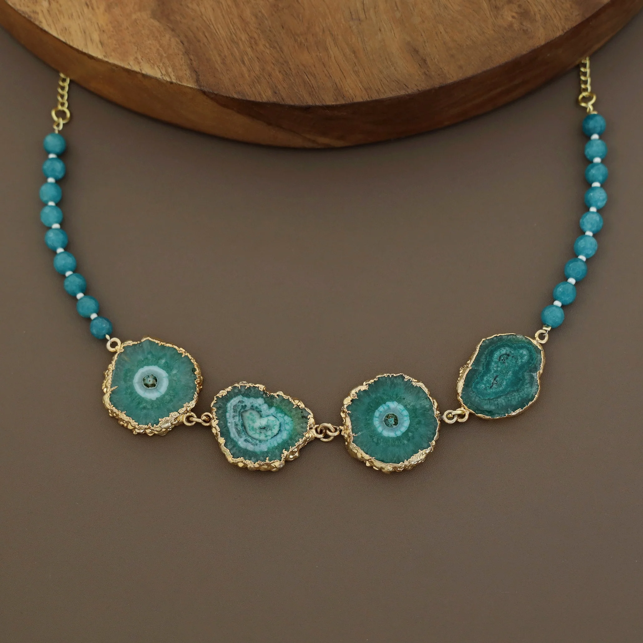 Golden Electro Plated Agate Choker - Image 2