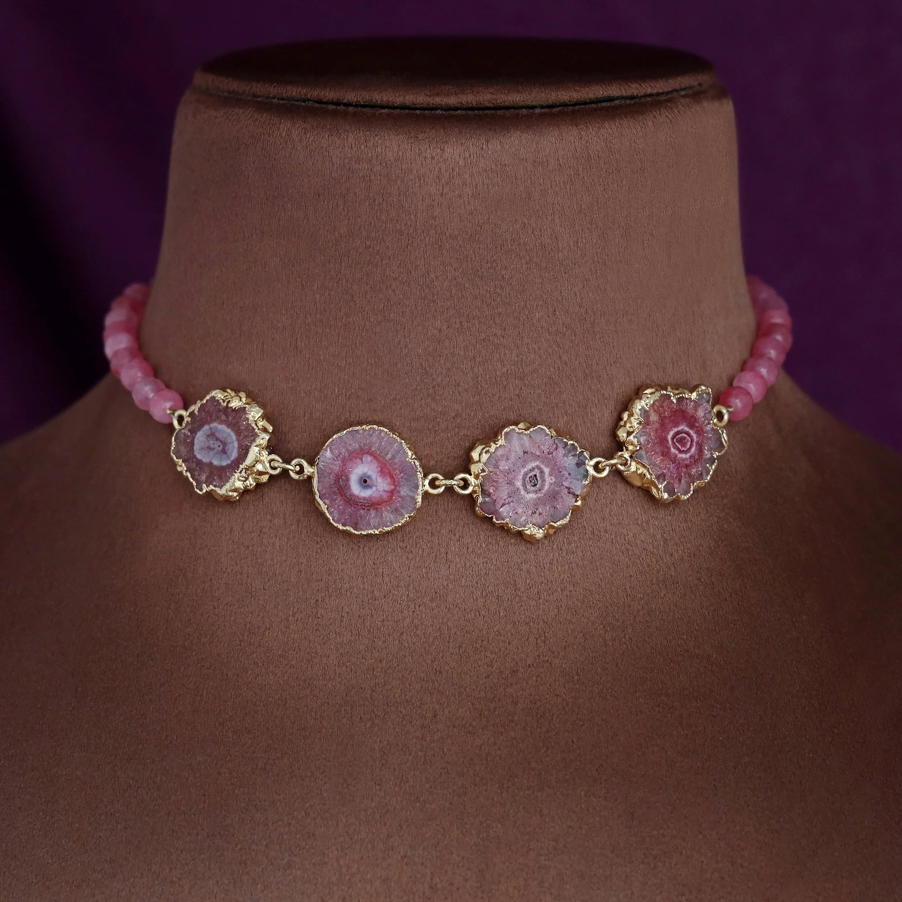 Golden Electro Plated Agate Choker - Image 3