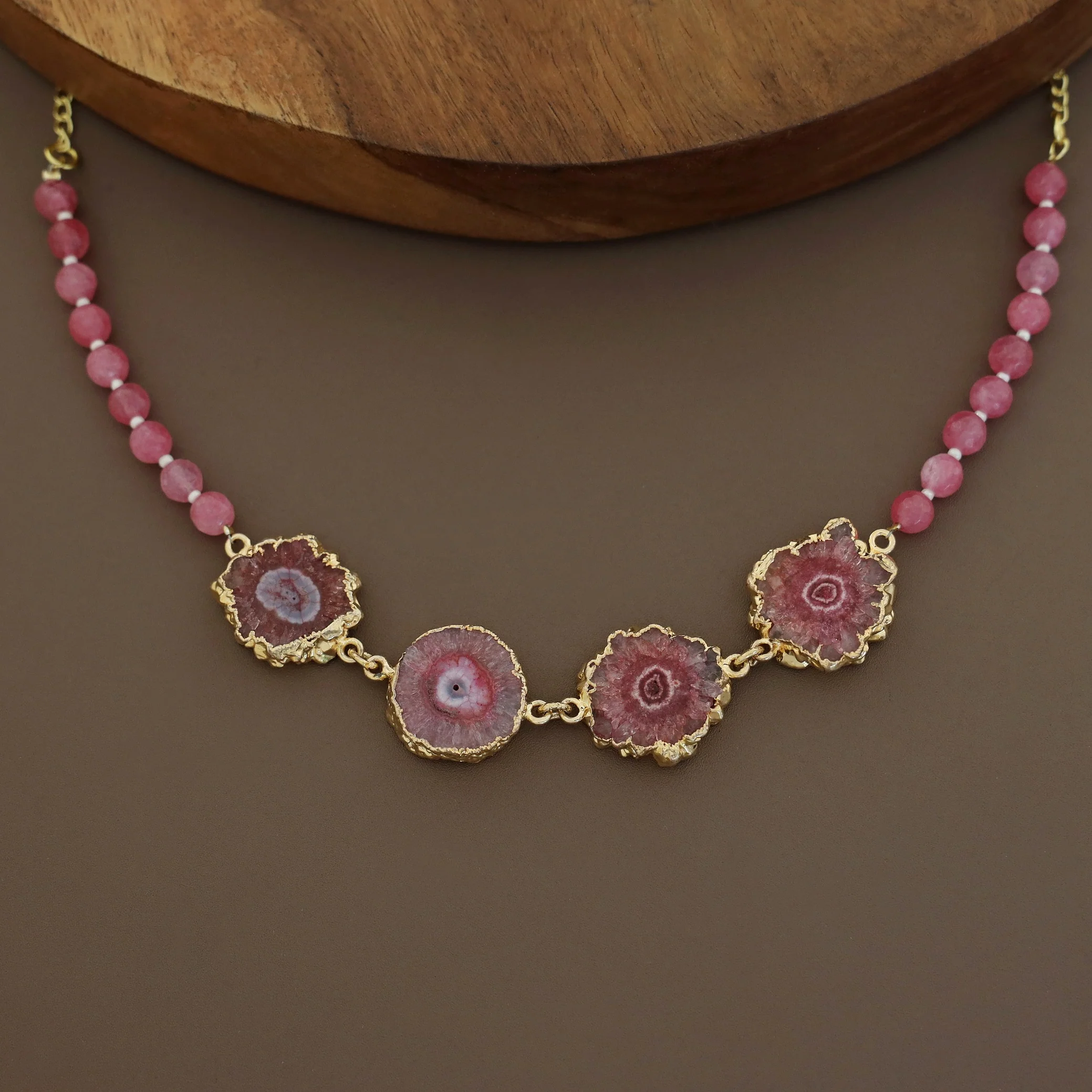 Golden Electro Plated Agate Choker - Image 4