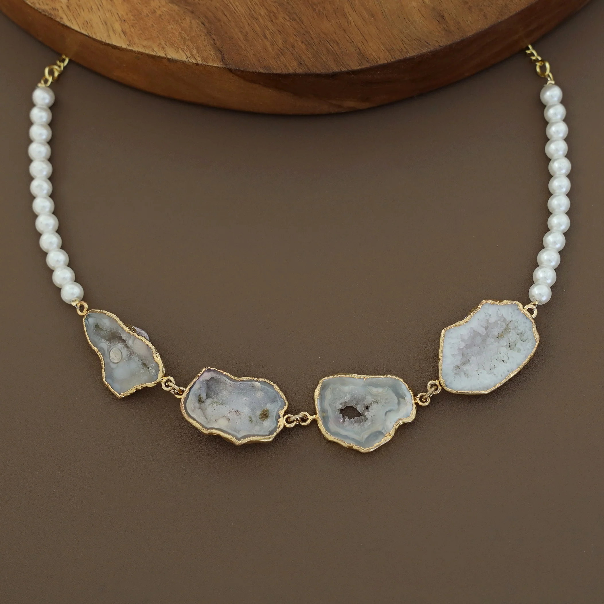 Golden Electro Plated Agate Choker - Image 5