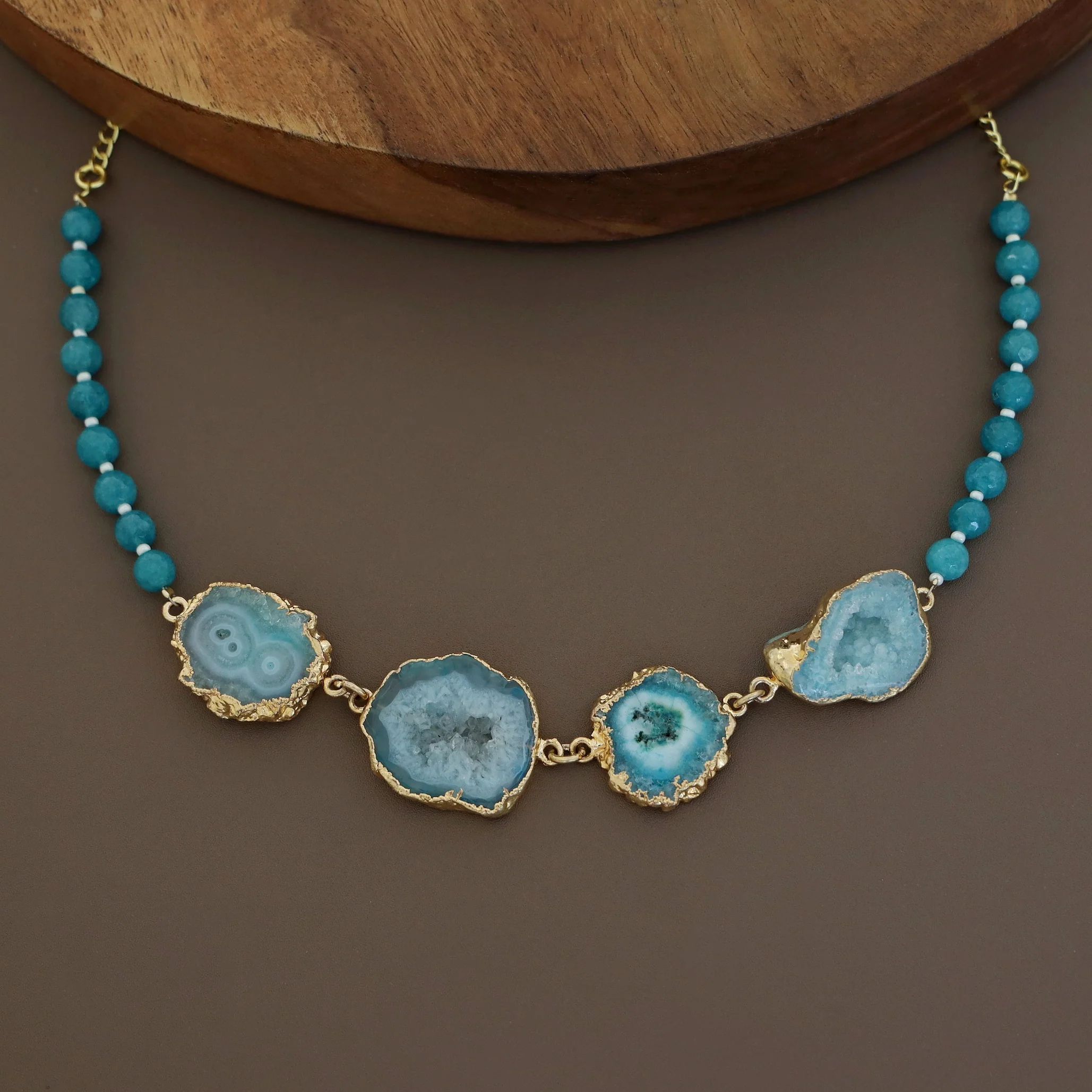 Golden Electro Plated Agate Choker - Image 6
