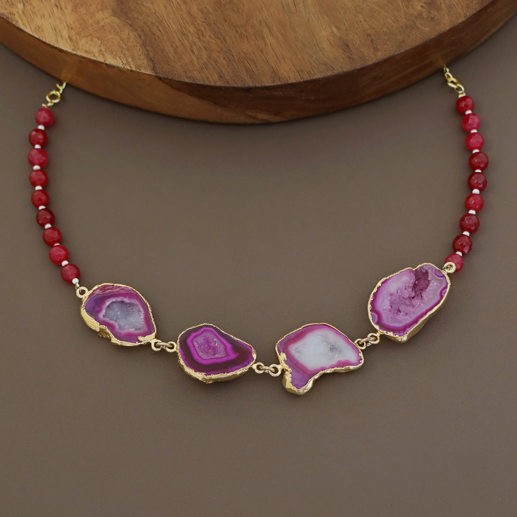 Golden Electro Plated Agate Choker - Image 7