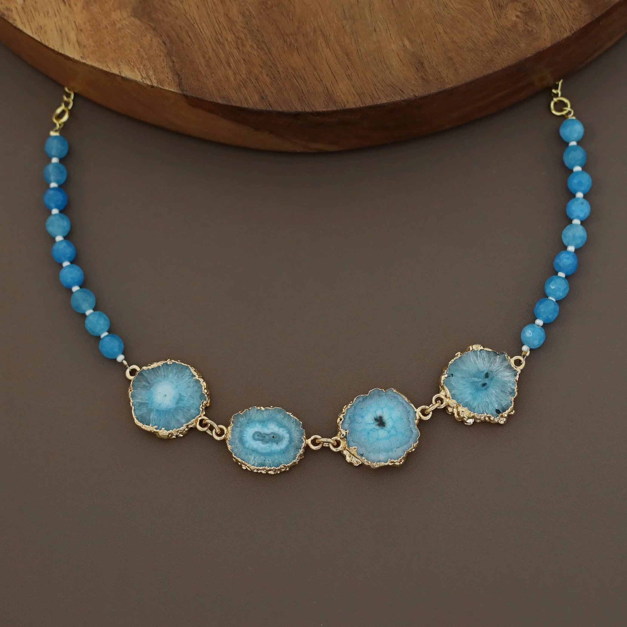 Golden Electro Plated Agate Choker - Image 9