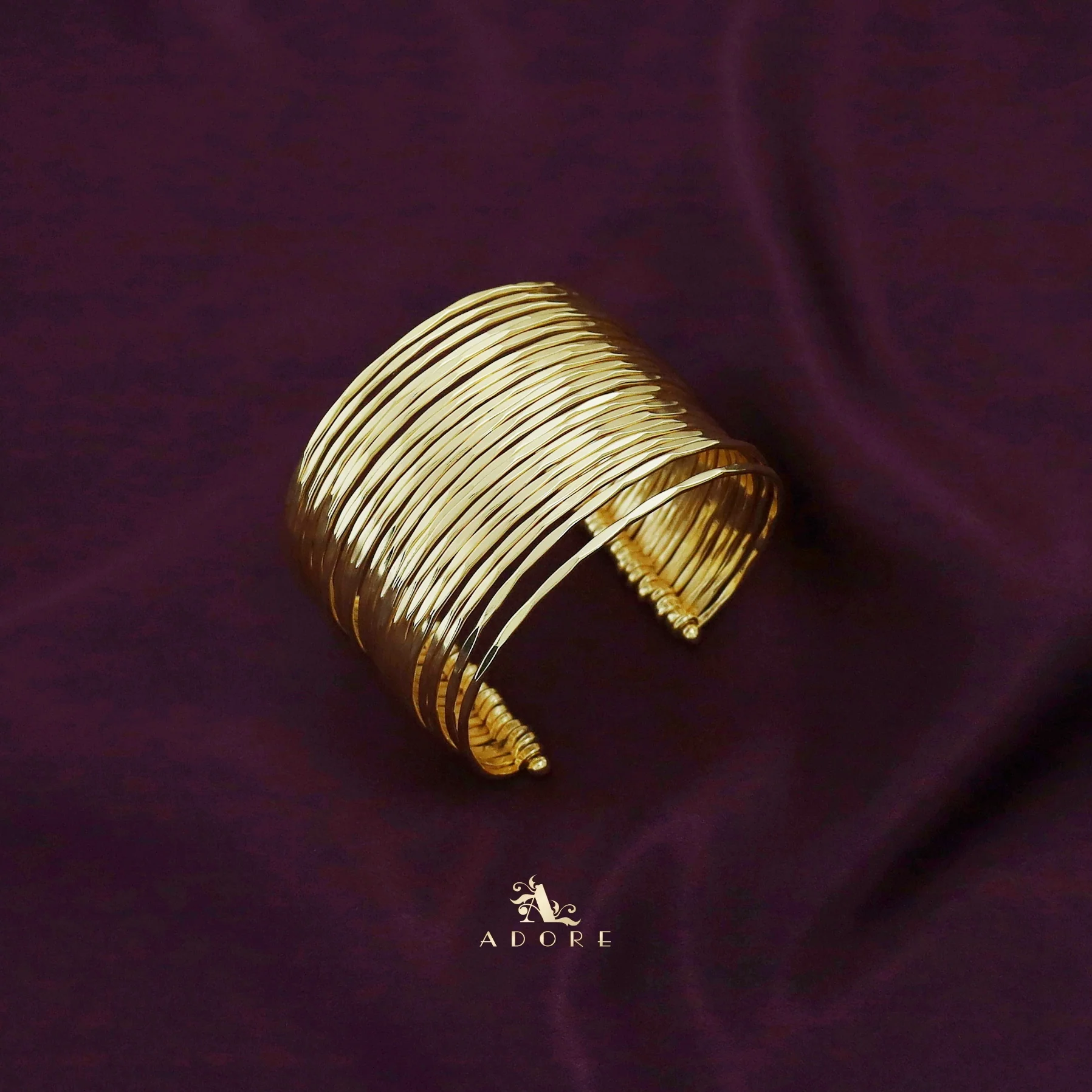 Golden Esty Hammered 24 Layer Bangle - Image 5