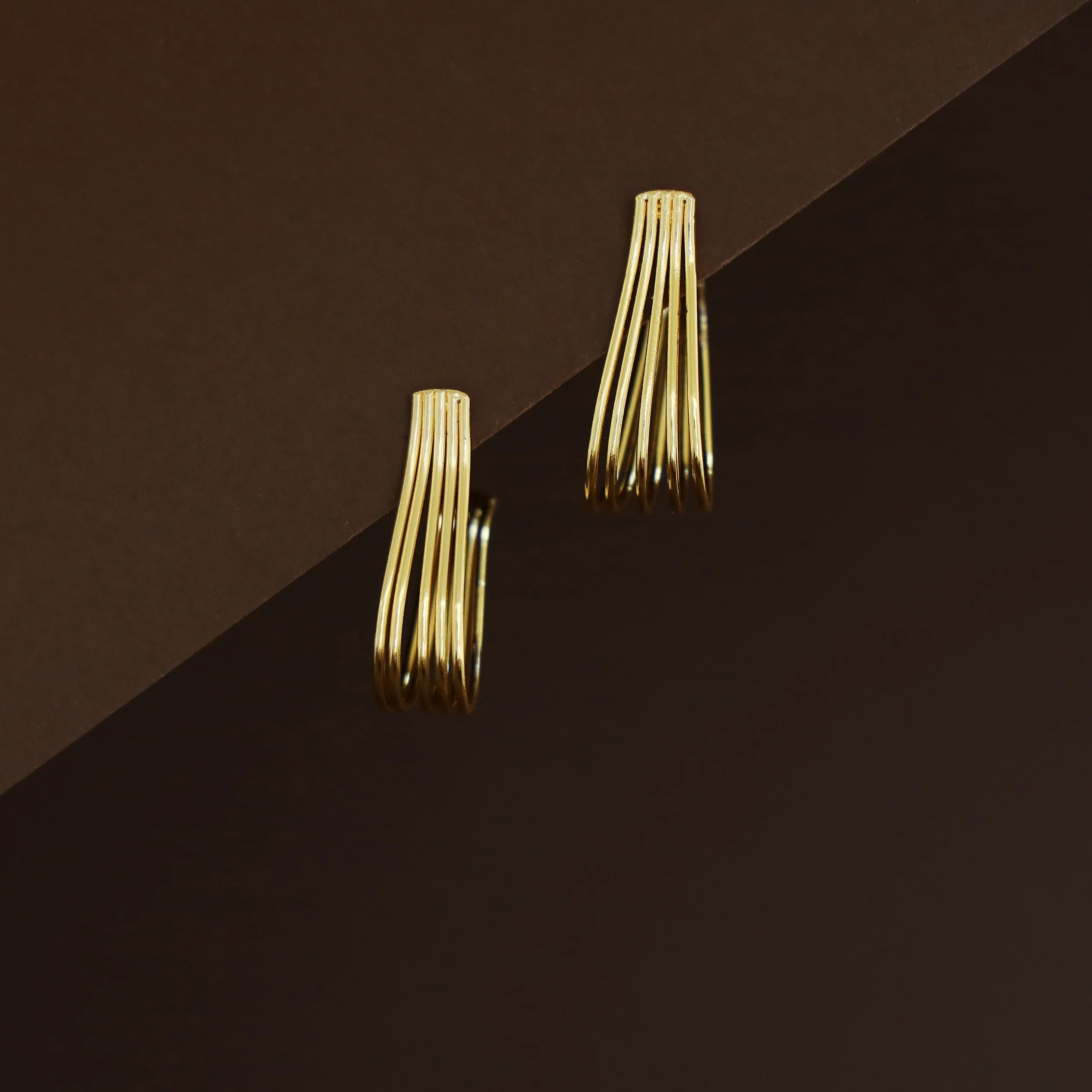 Golden Five Layer Twist Hoop - Image 2