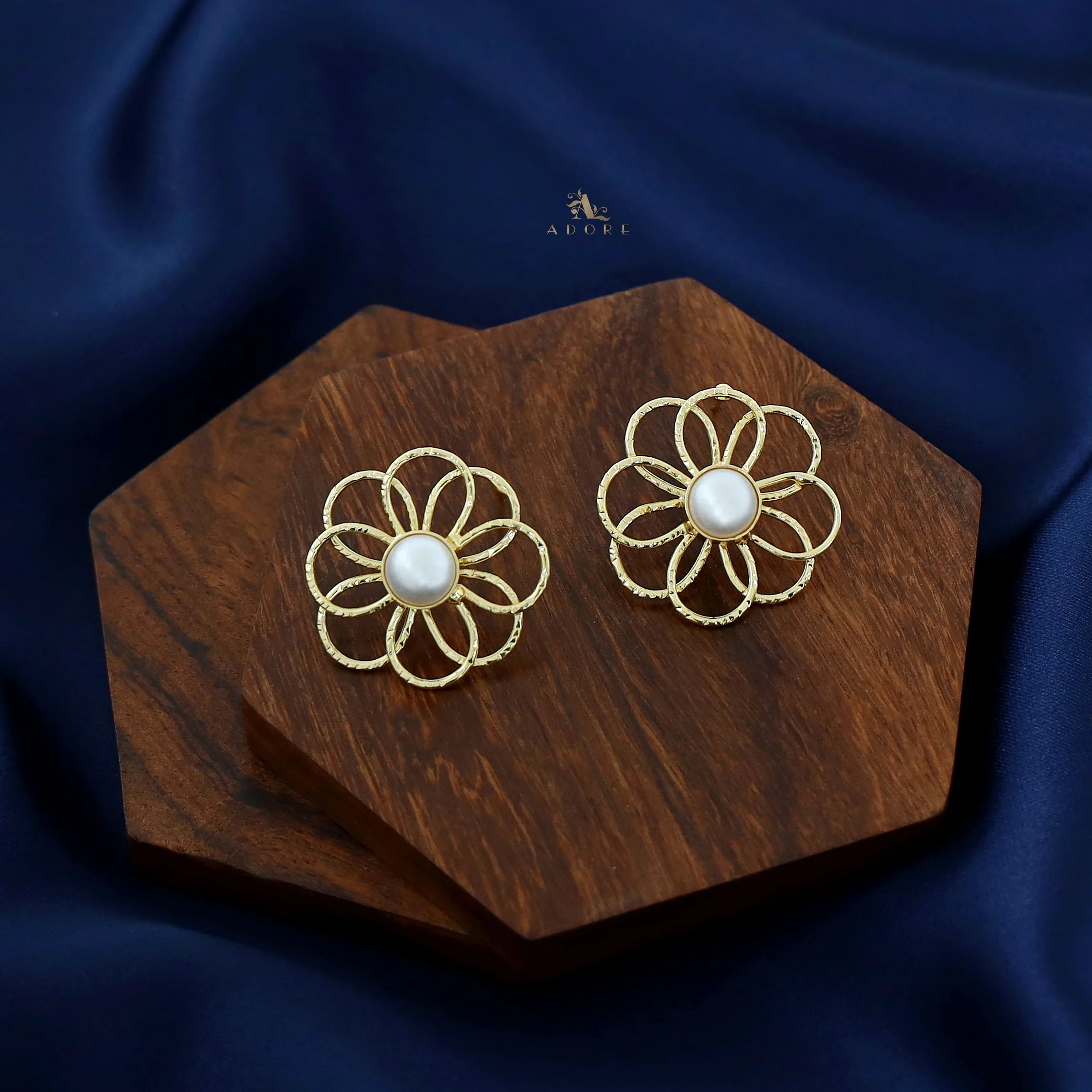 Golden Flower Raw Stone Earring - Image 10