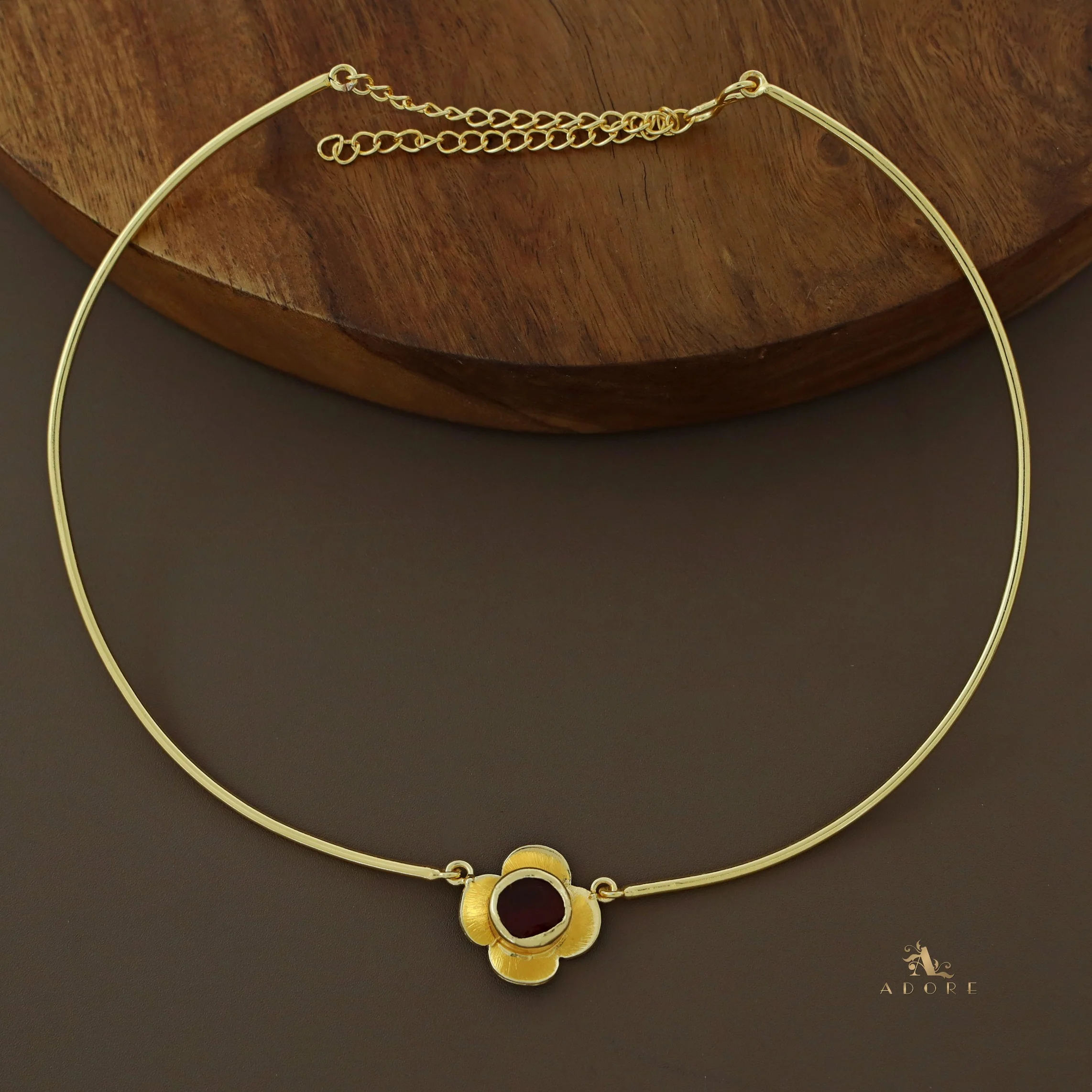 Golden Flower Raw Stone Neck Cuff - Image 3