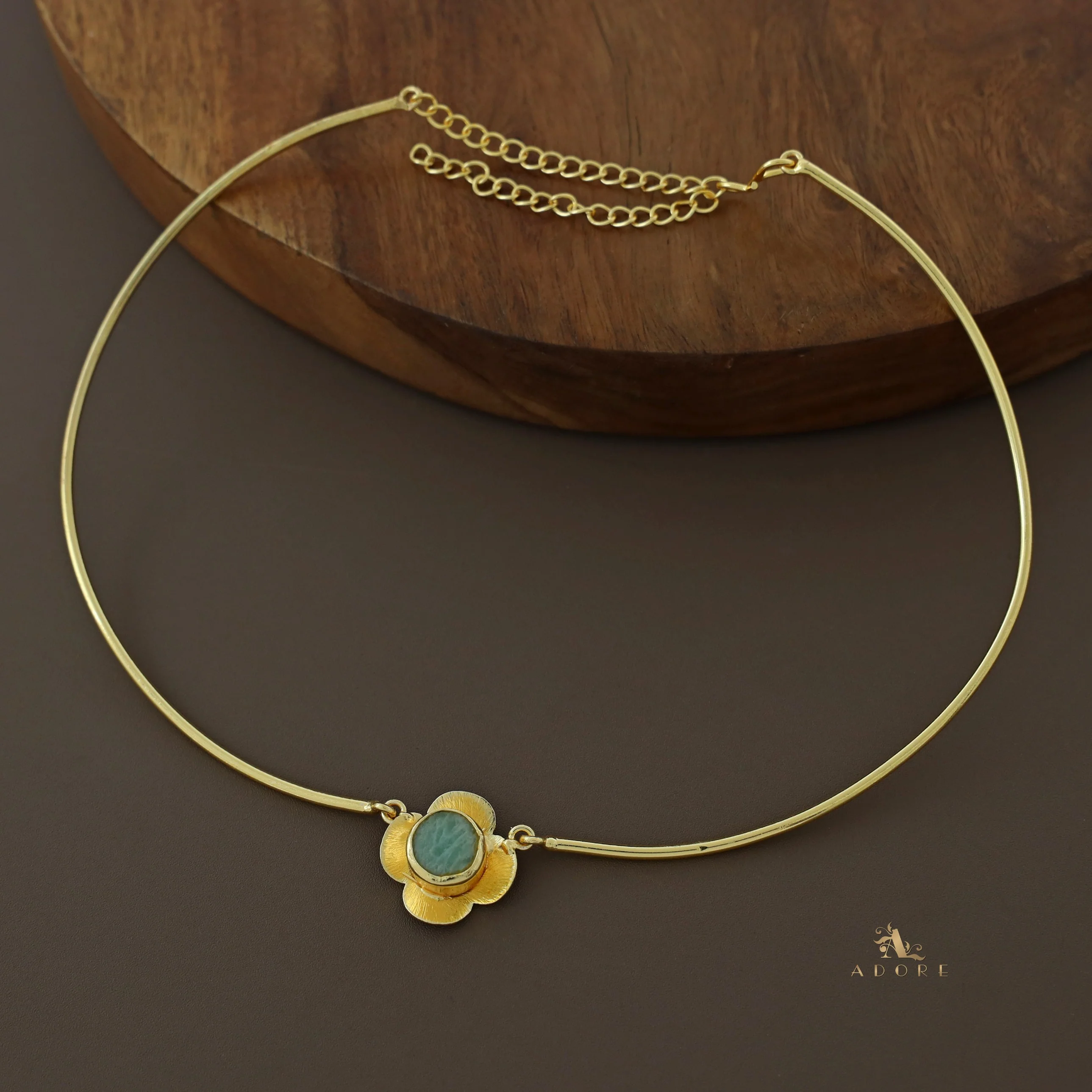 Golden Flower Raw Stone Neck Cuff - Image 4