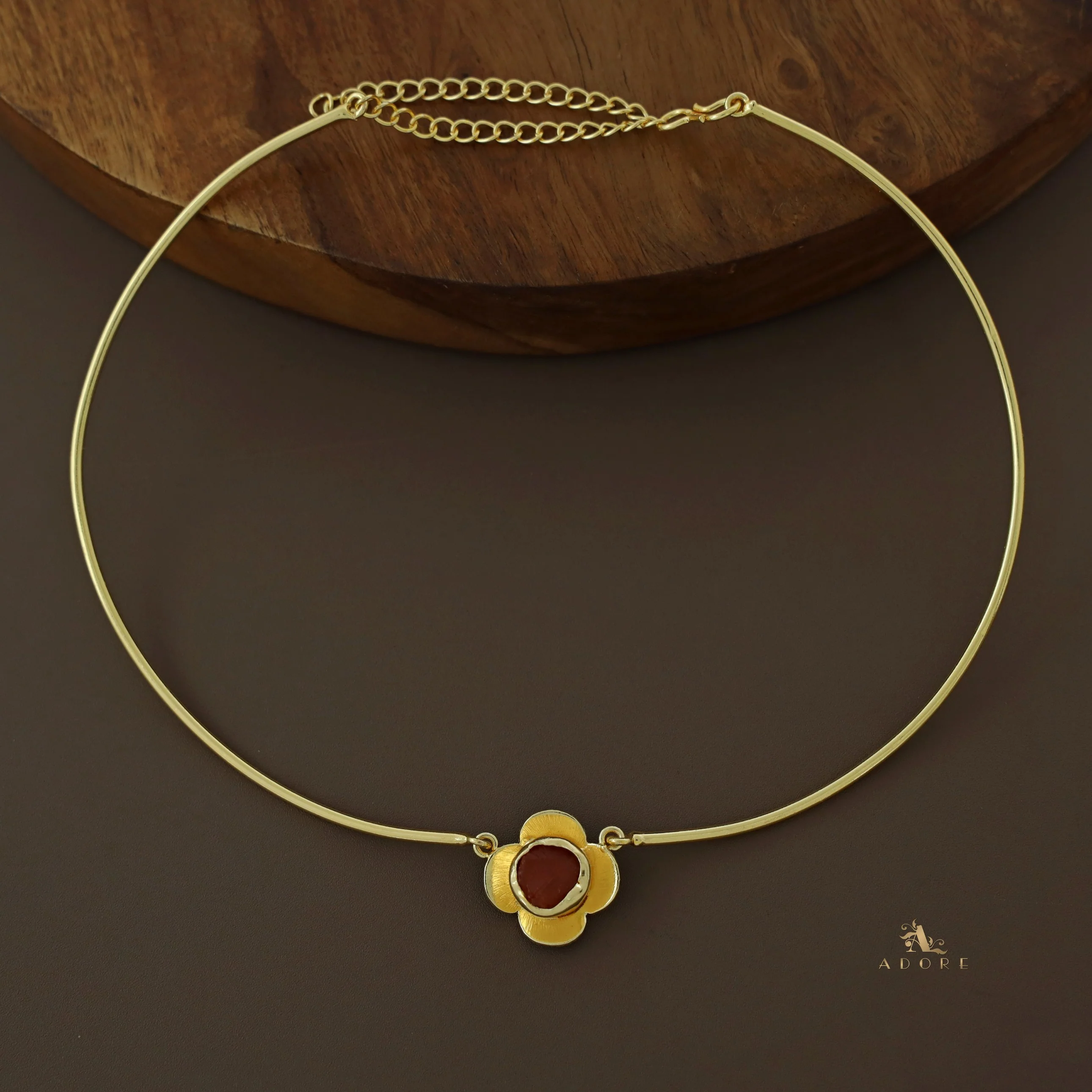 Golden Flower Raw Stone Neck Cuff - Image 5