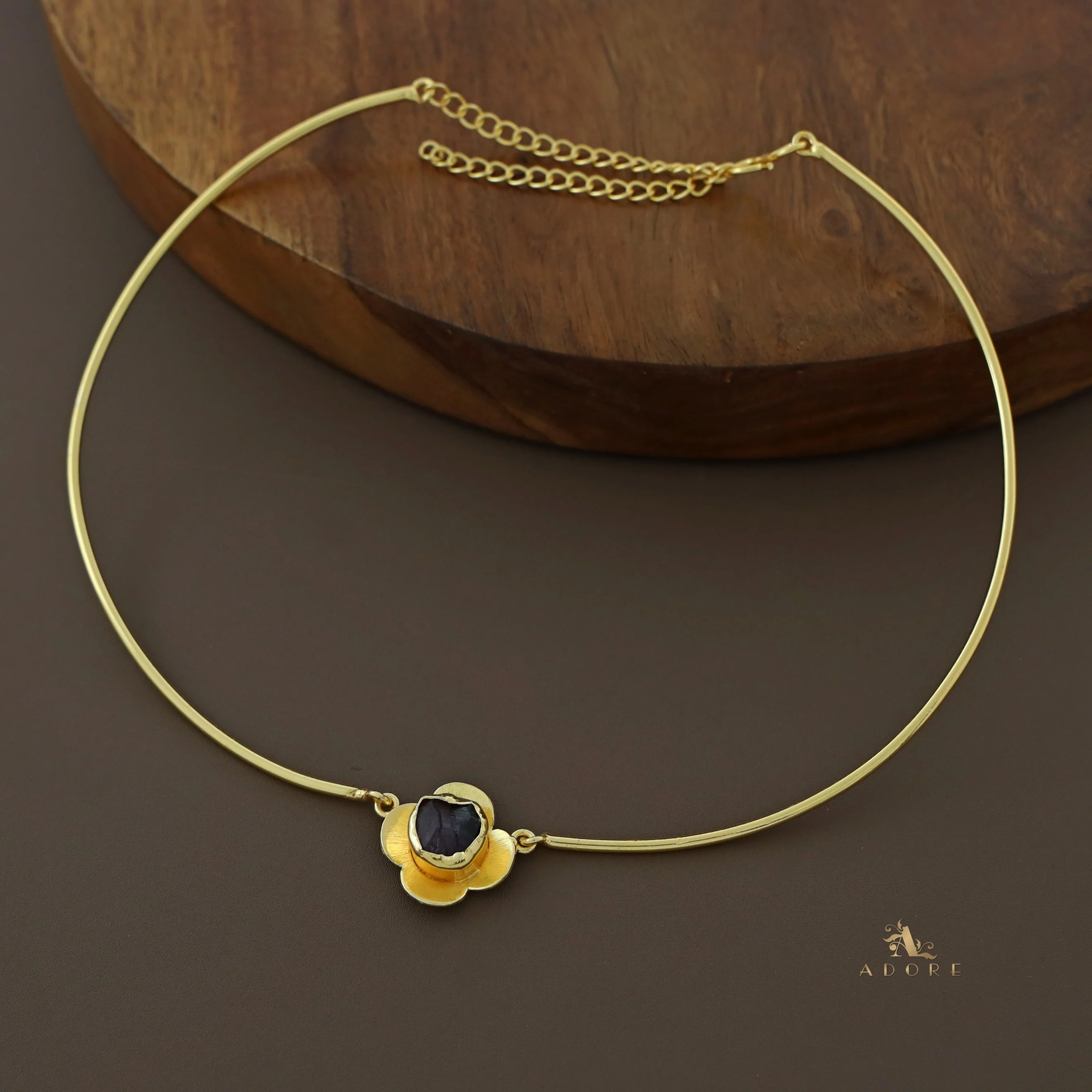 Golden Flower Raw Stone Neck Cuff - Image 6