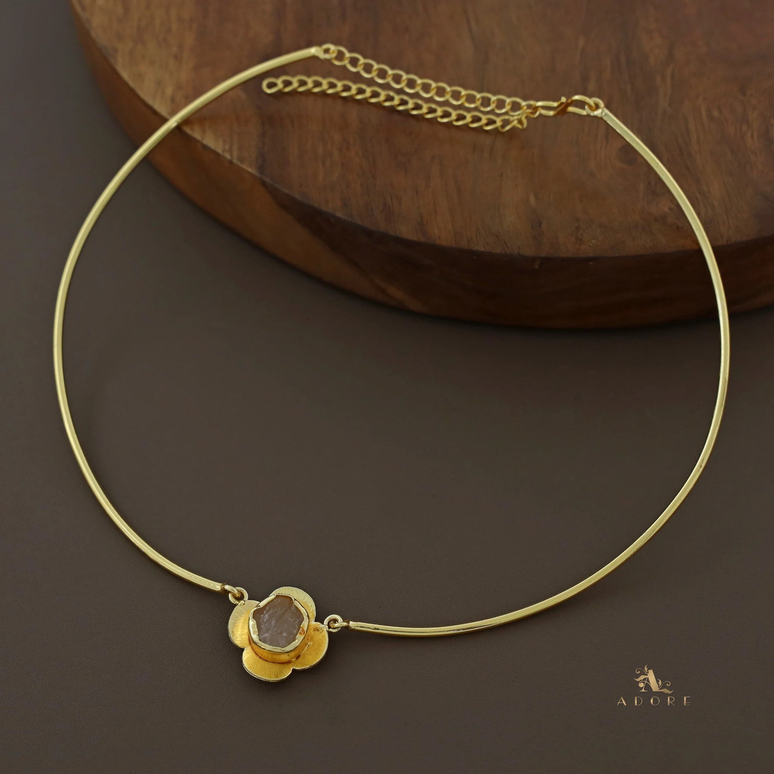Golden Flower Raw Stone Neck Cuff - Image 7