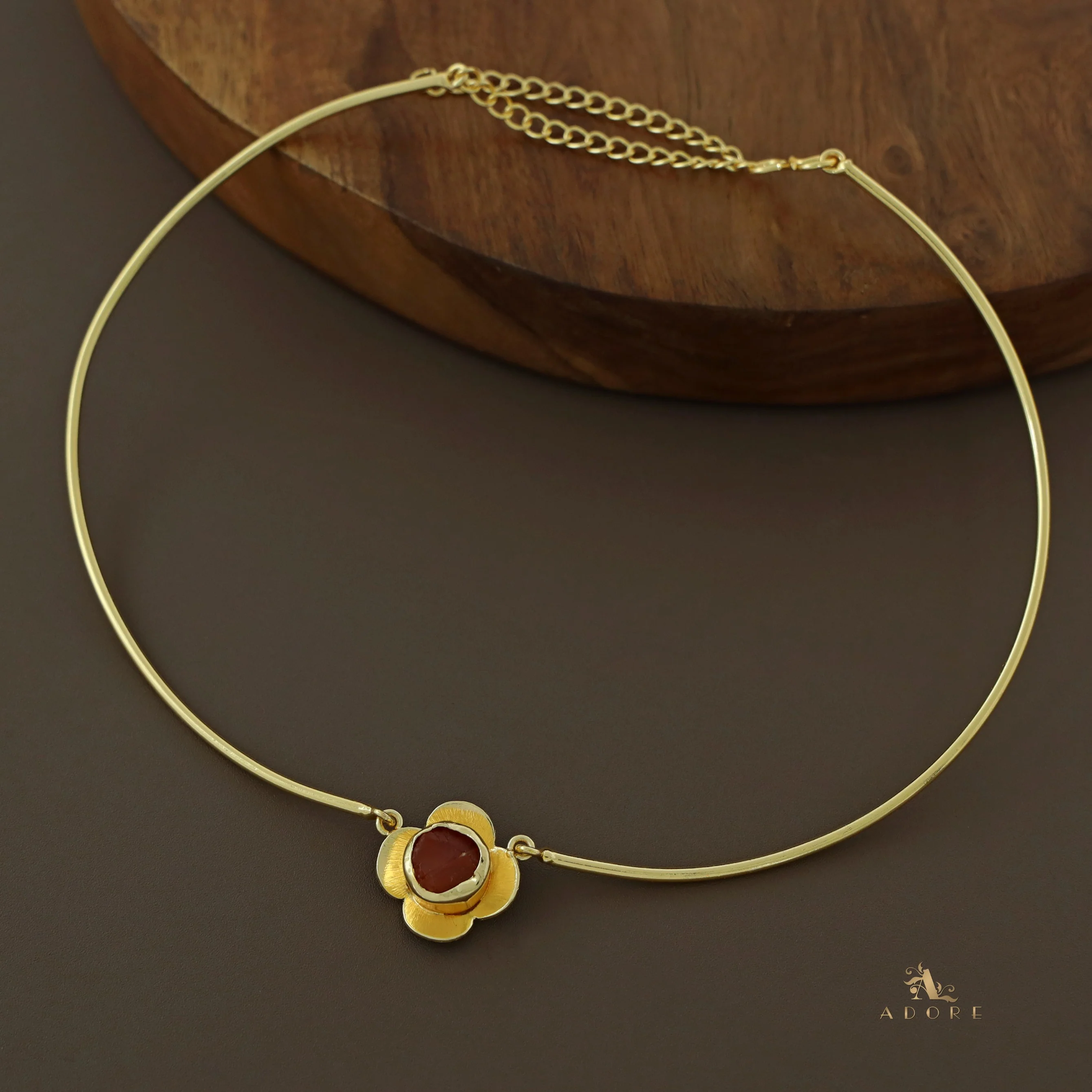 Golden Flower Raw Stone Neck Cuff - Image 8
