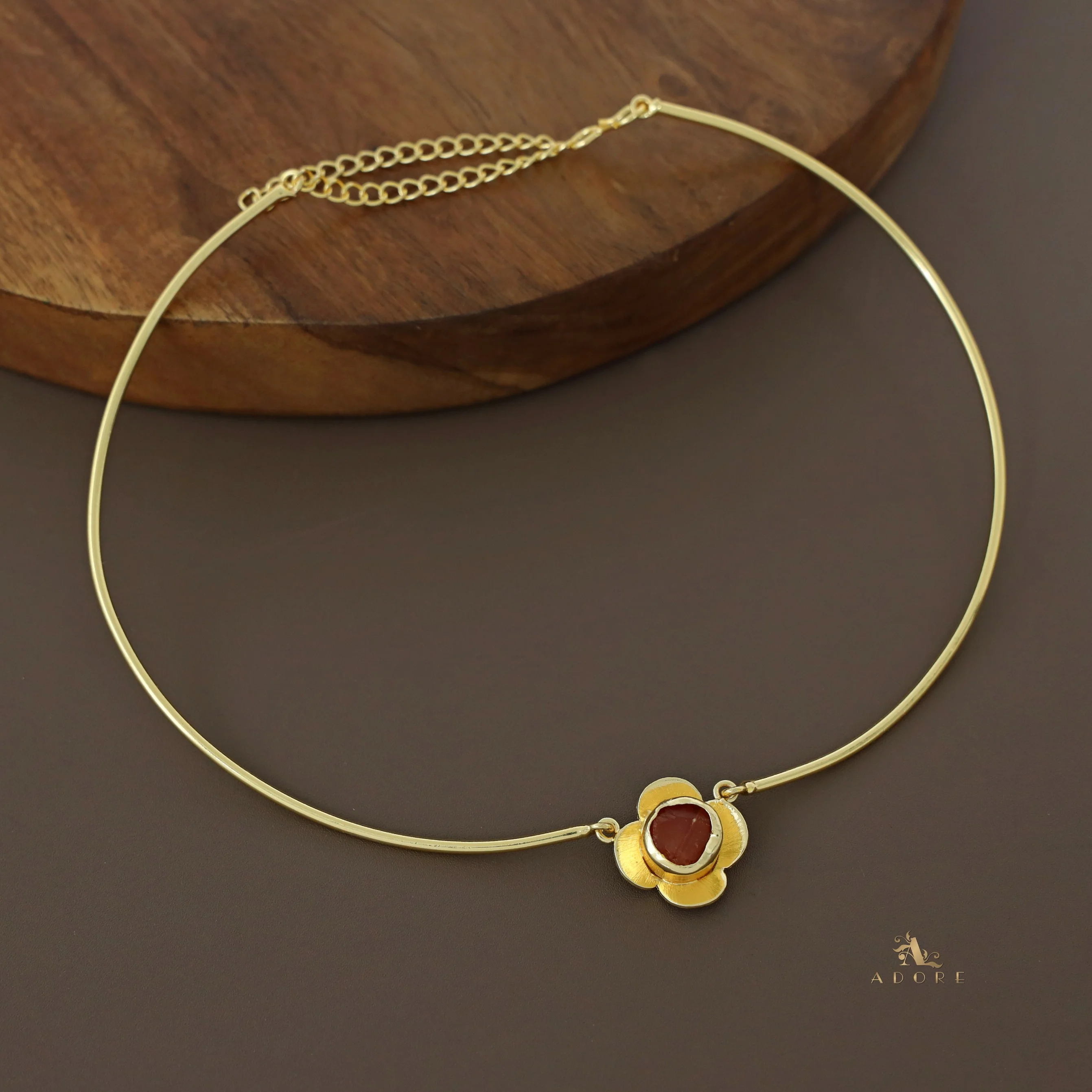 Golden Flower Raw Stone Neck Cuff - Image 9