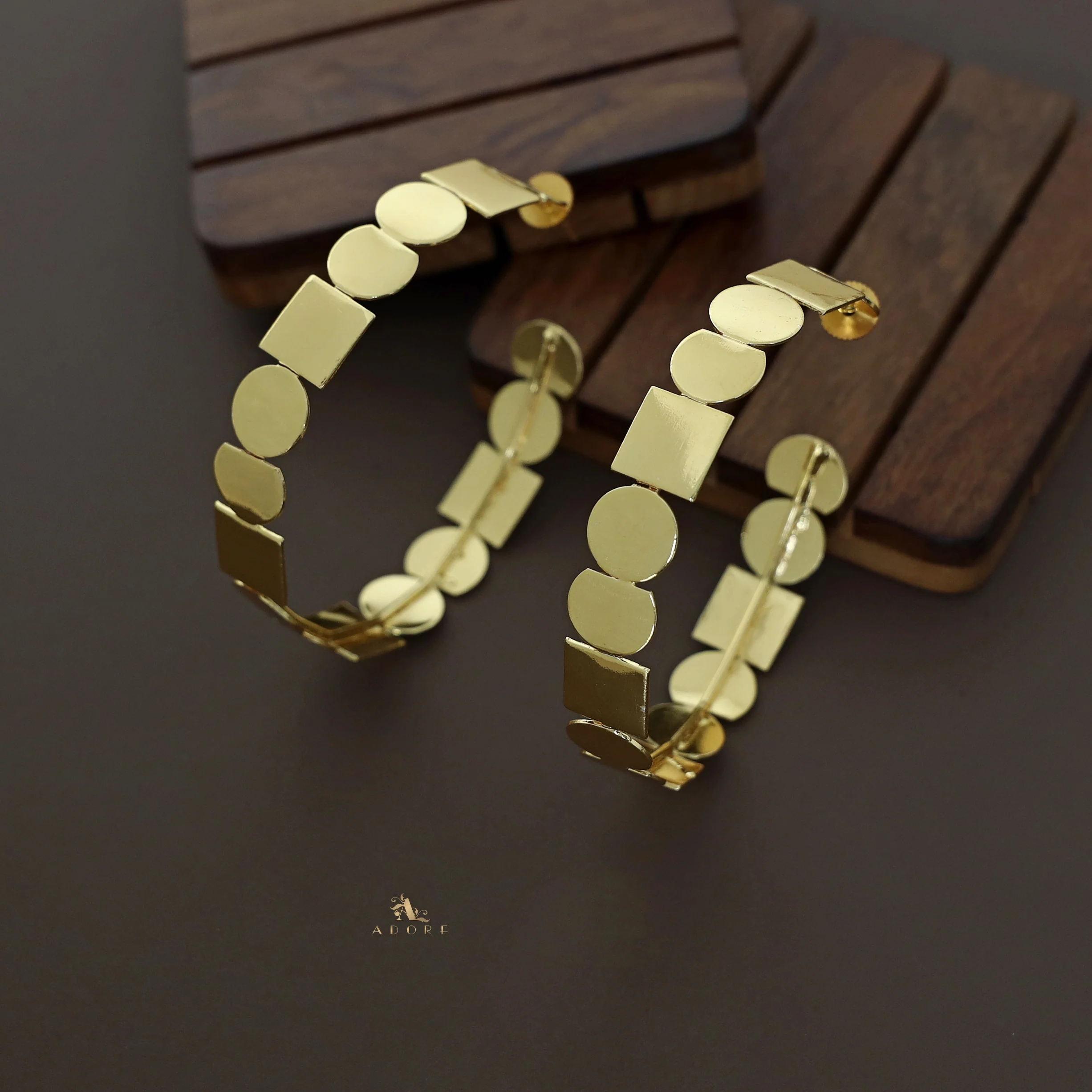 Golden Geometrical Hoop - Image 3