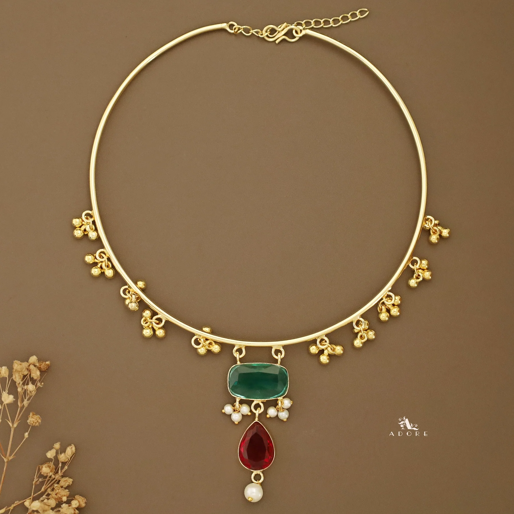 Golden Ghungroo Glossy Pearl Neck Cuff - Image 24