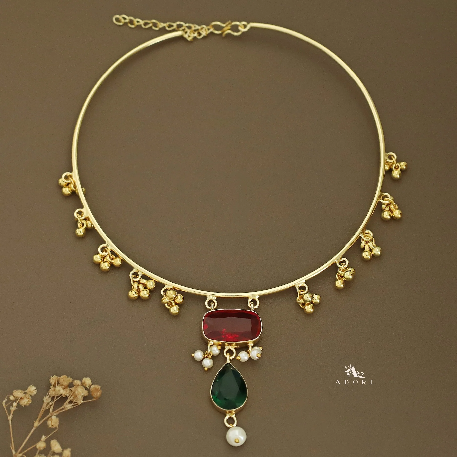 Golden Ghungroo Glossy Pearl Neck Cuff - Image 26