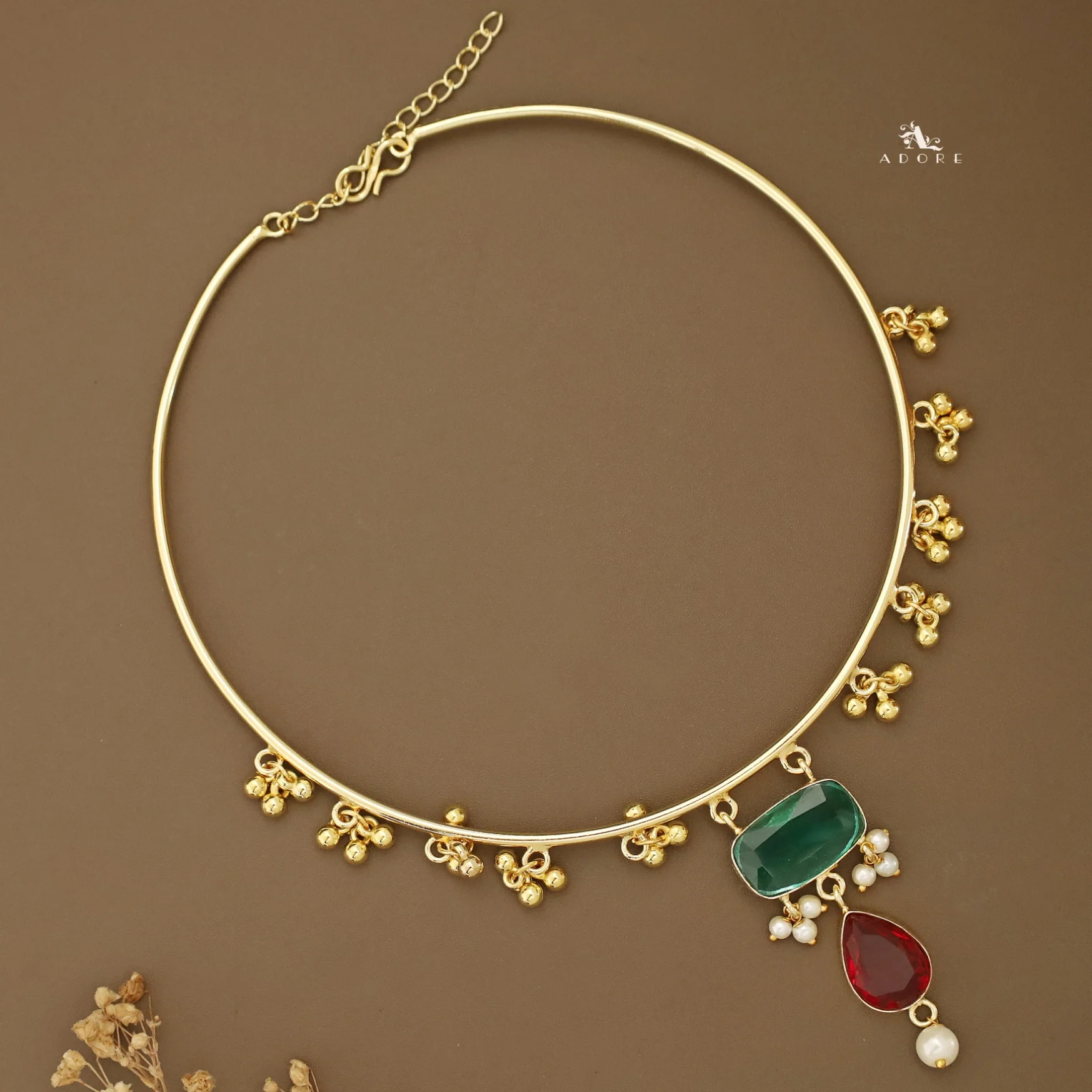 Golden Ghungroo Glossy Pearl Neck Cuff - Image 29