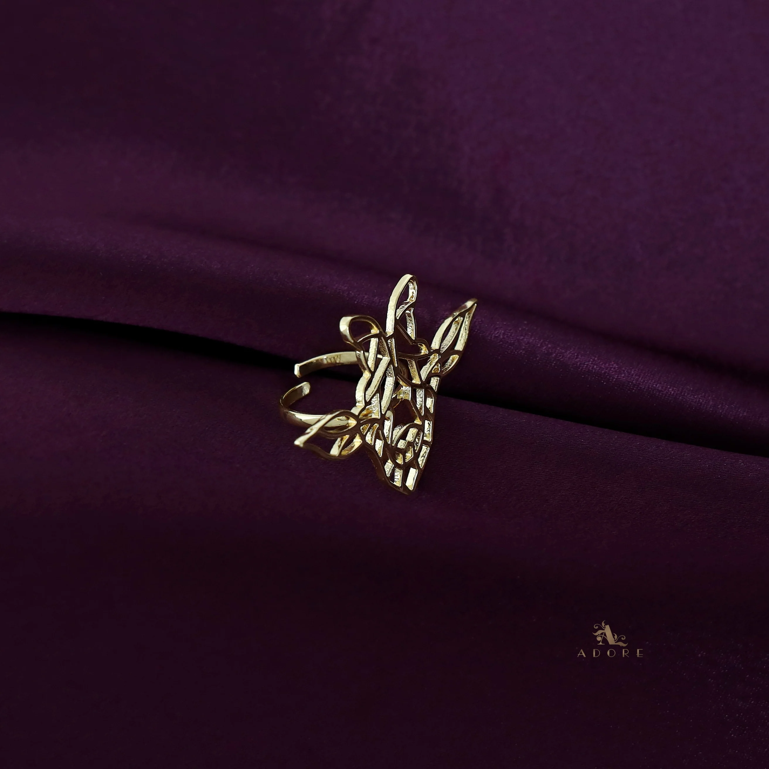 Golden Giraffe Head Ring - Image 4