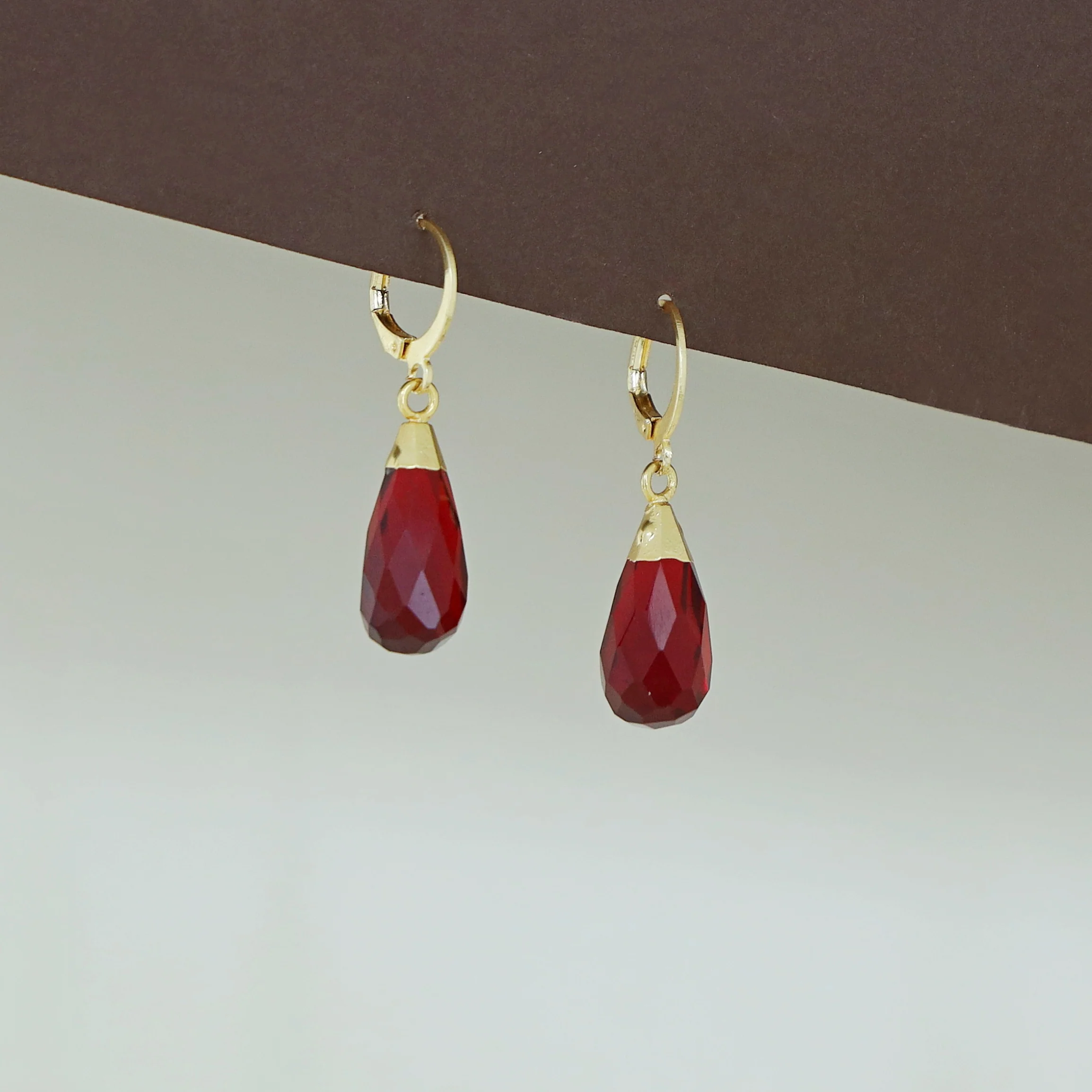 Linsa Golden Glossy Bud Hoop Earring - Image 2
