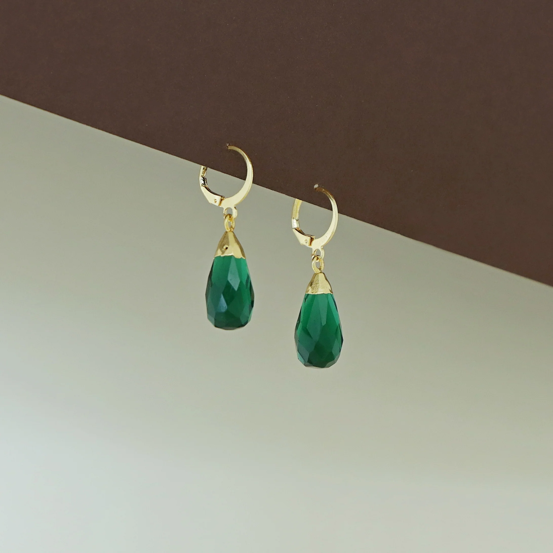 Linsa Golden Glossy Bud Hoop Earring - Image 3