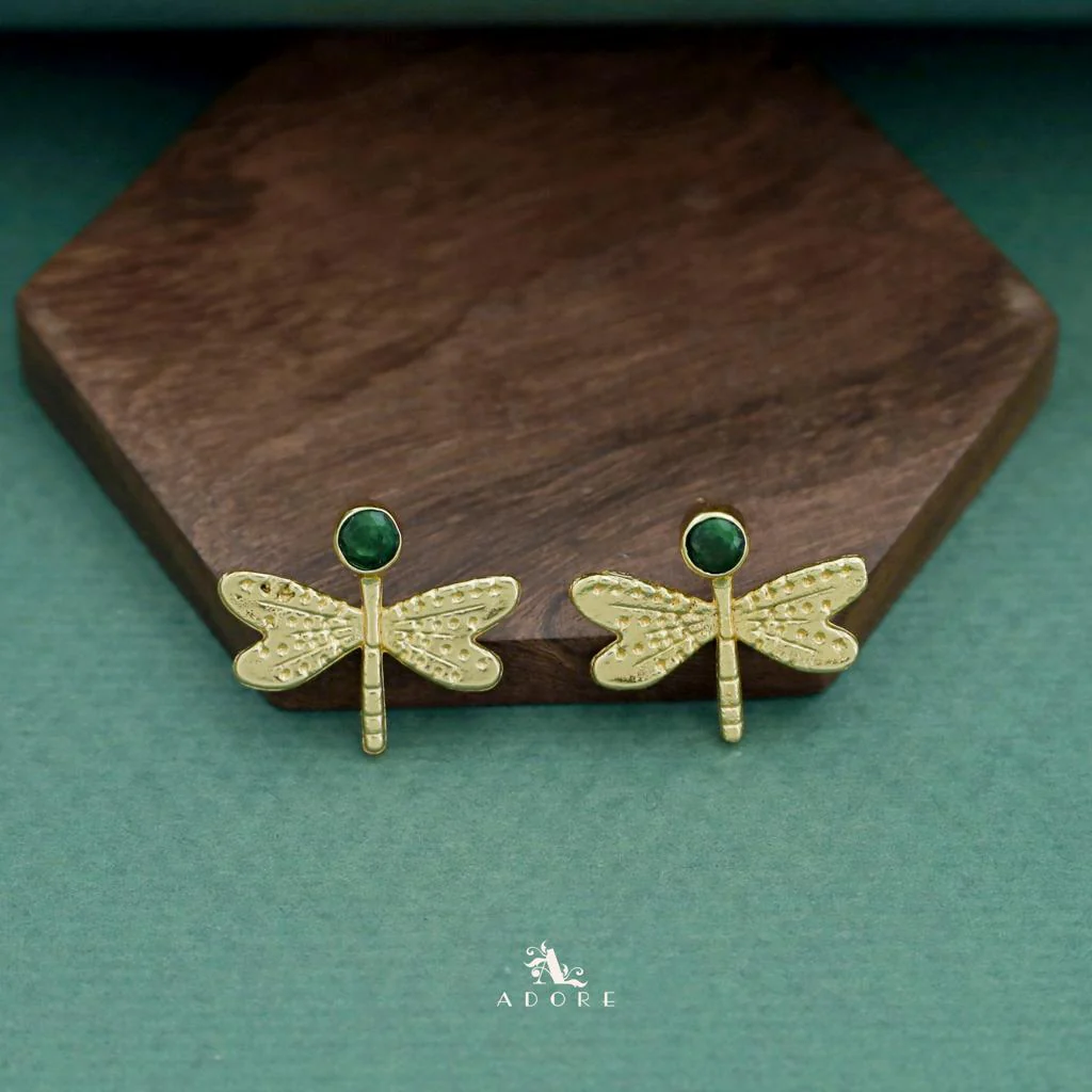 Golden Glossy Butterfly Earring - Image 2