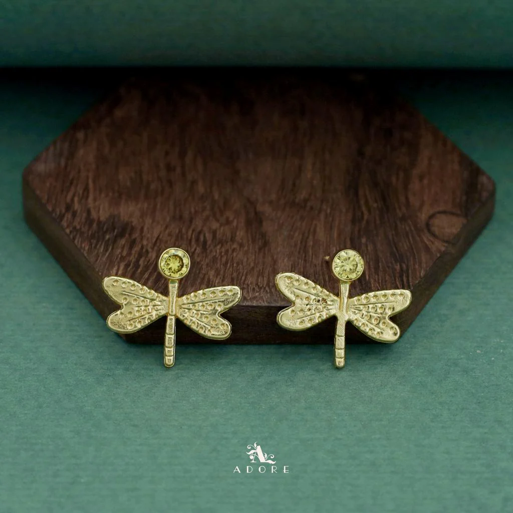 Golden Glossy Butterfly Earring - Image 3