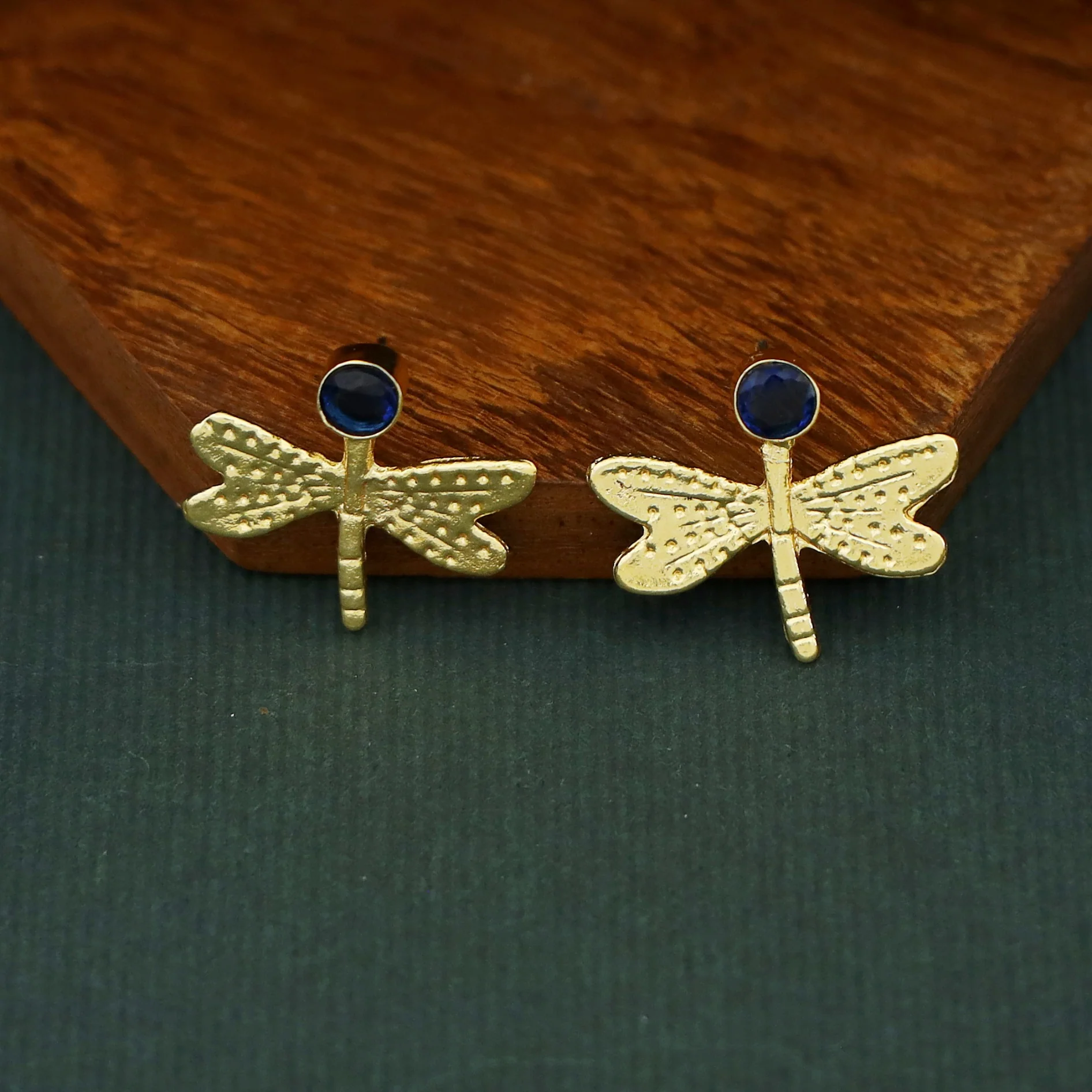 Golden Glossy Butterfly Earring - Image 4