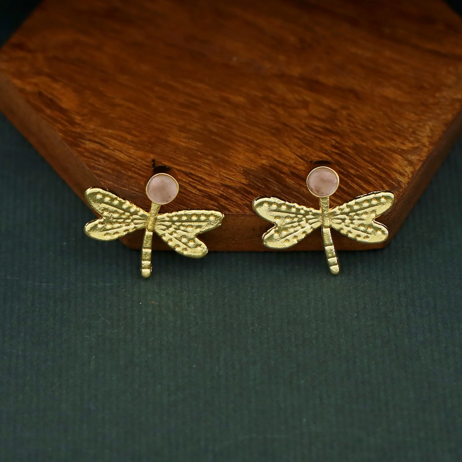 Golden Glossy Butterfly Earring - Image 5