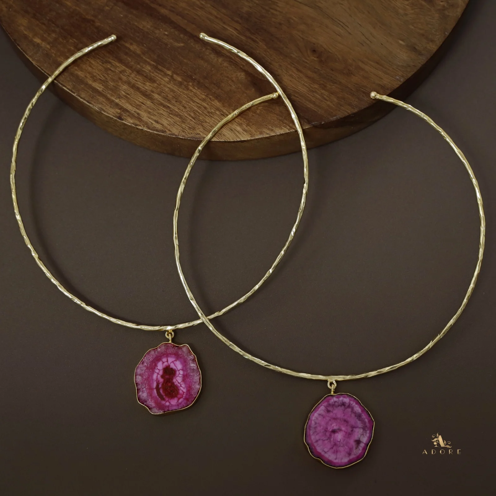 Golden Hammered Solar Agate Neck Cuff - Image 18
