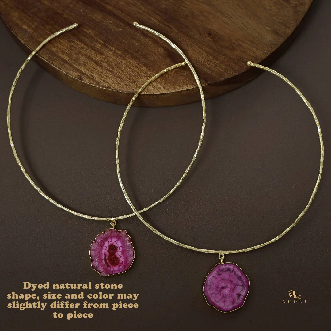 Golden Hammered Solar Agate Neck Cuff - Image 26