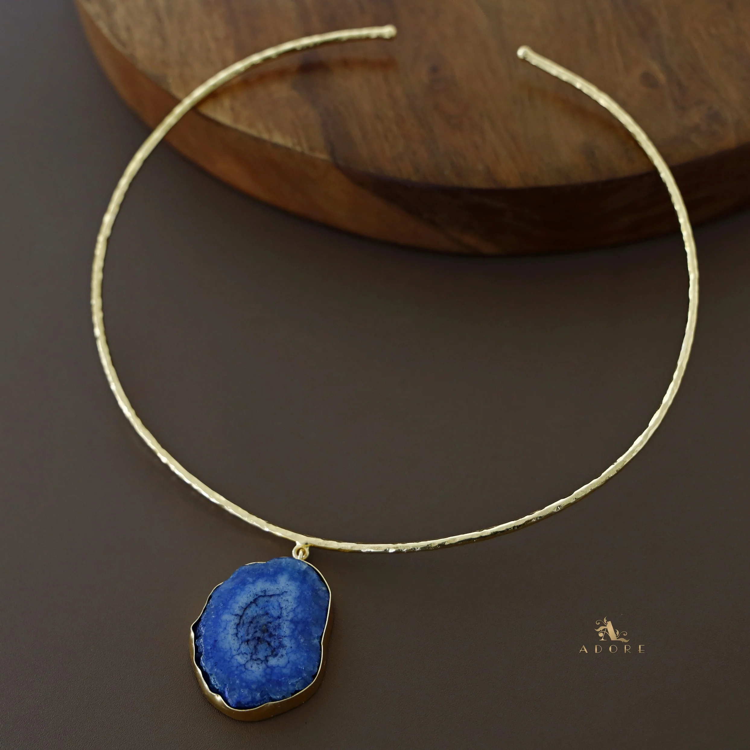 Golden Hammered Solar Agate Neck Cuff - Image 31