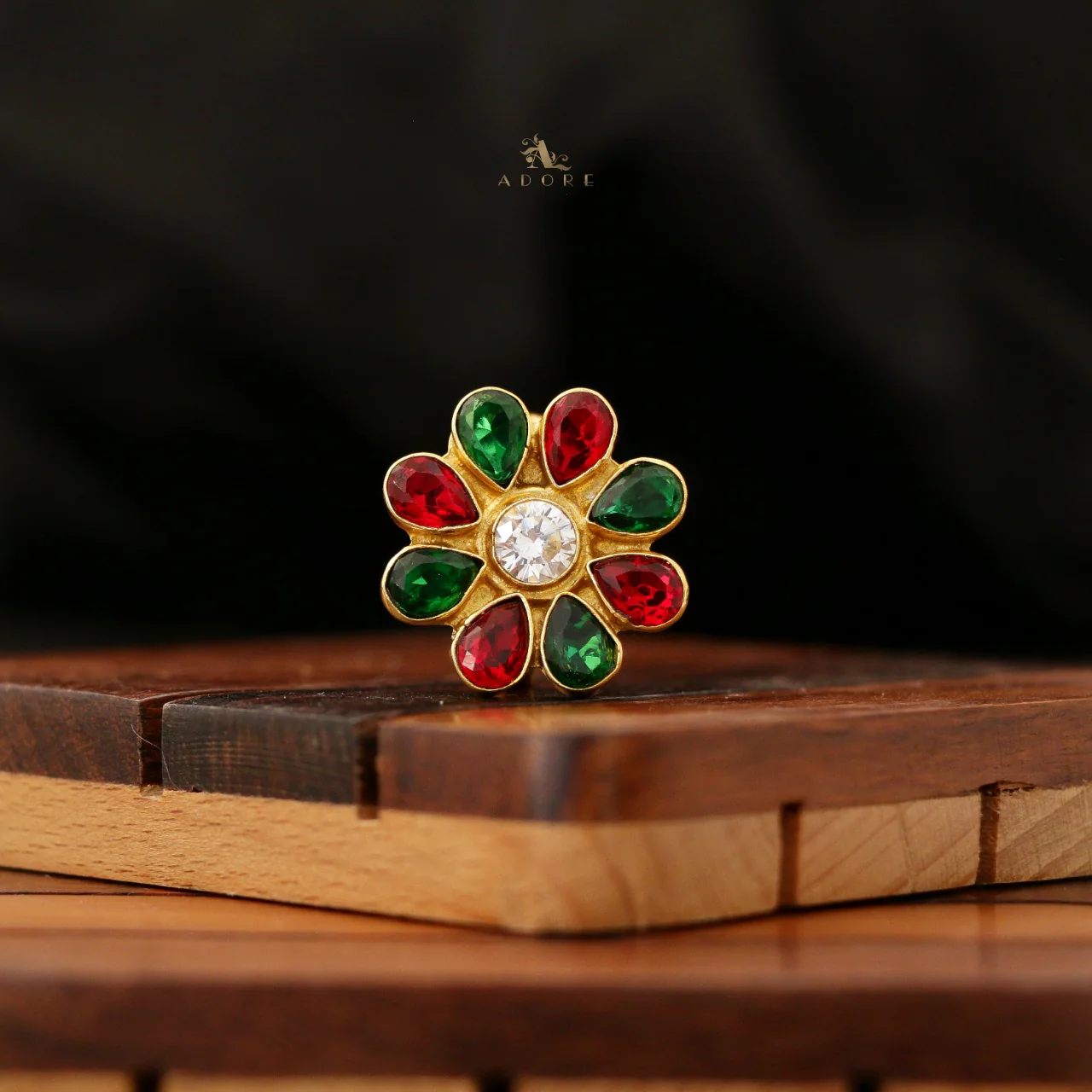 Golden Ife Flower Ring - Image 2