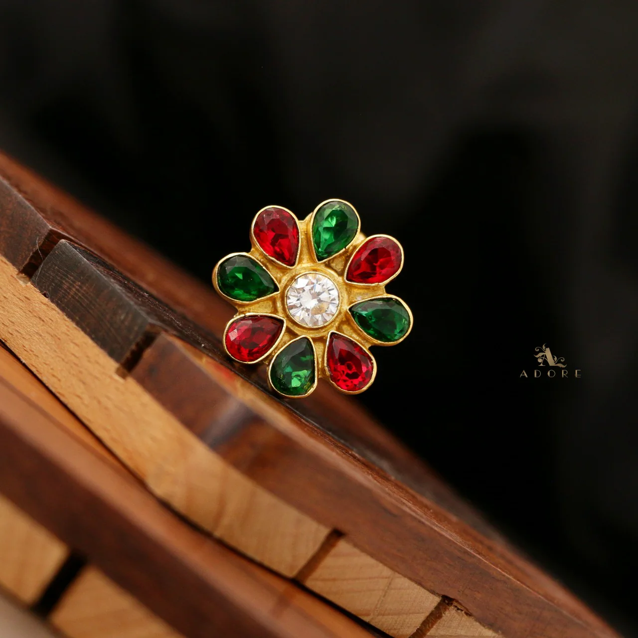 Golden Ife Flower Ring - Image 3
