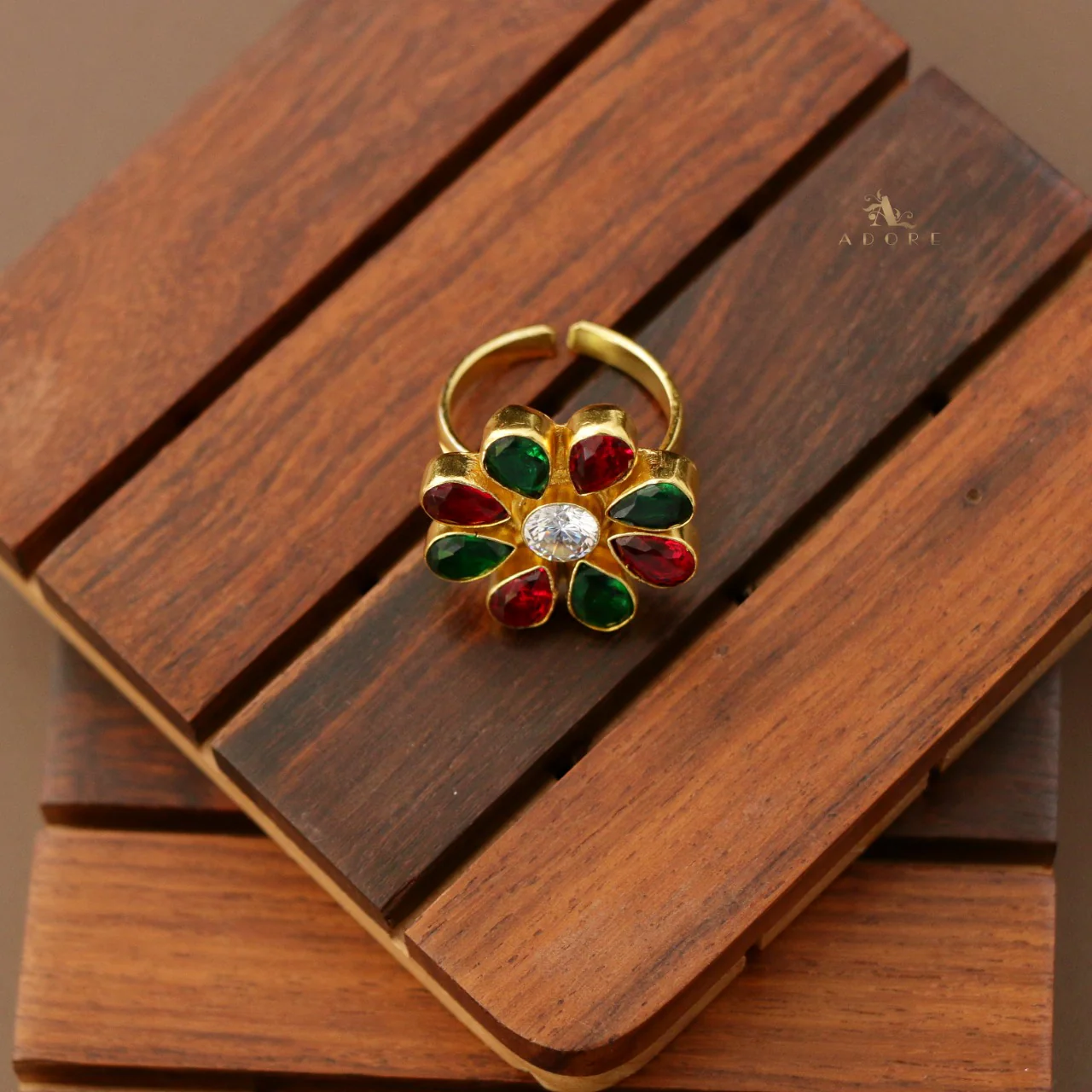 Golden Ife Flower Ring - Image 4