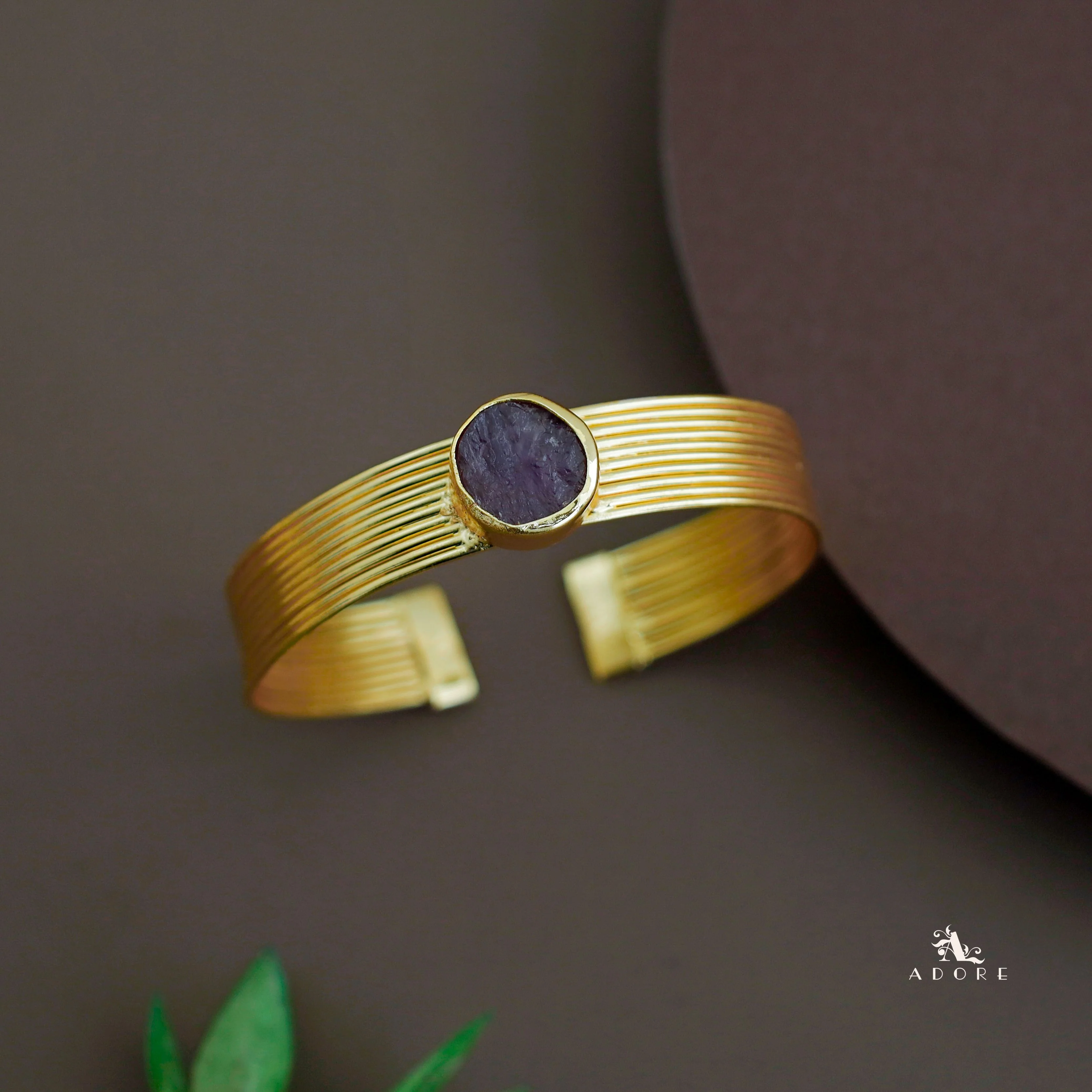Golden Layered Raw Stone Bangle - Image 10