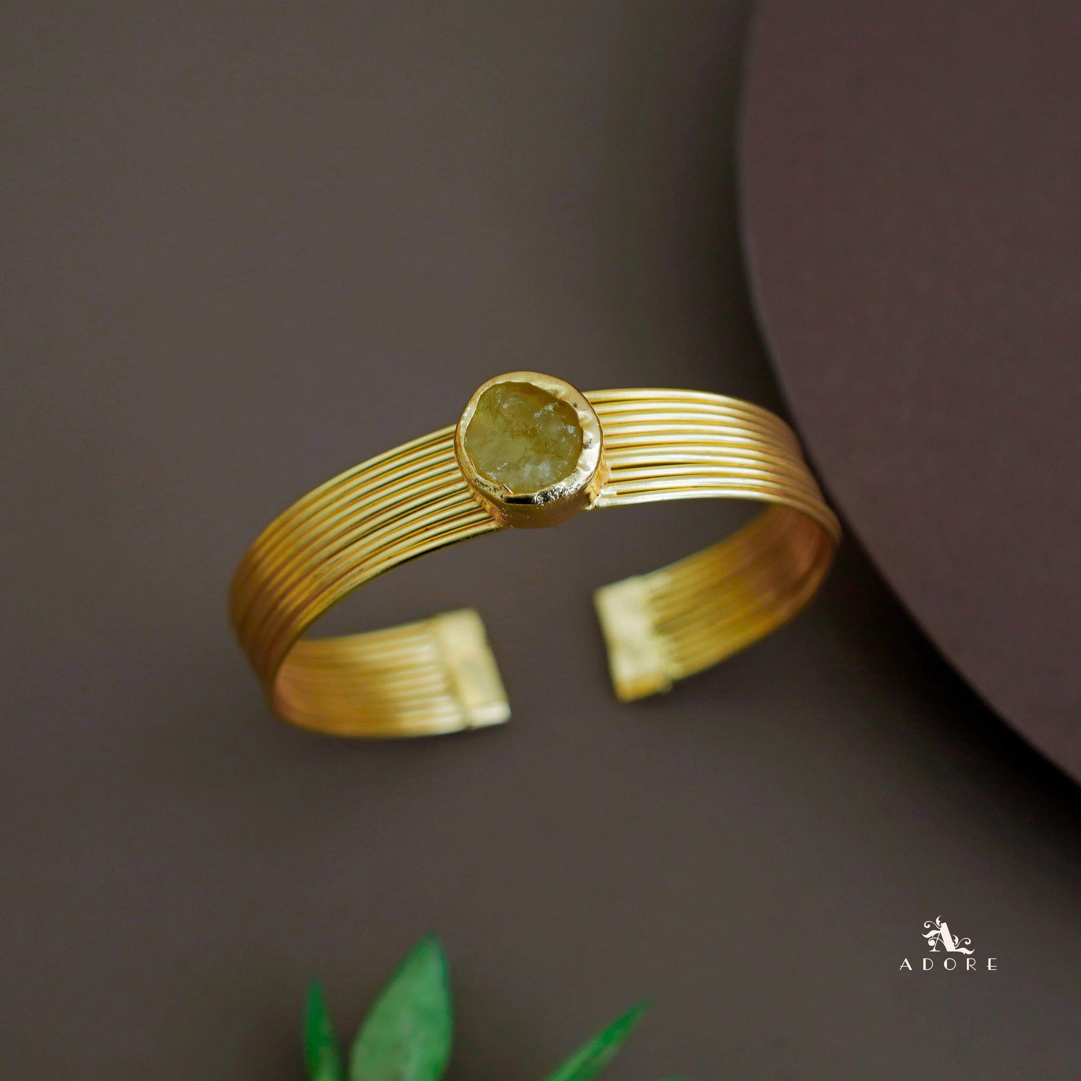 Golden Layered Raw Stone Bangle - Image 11