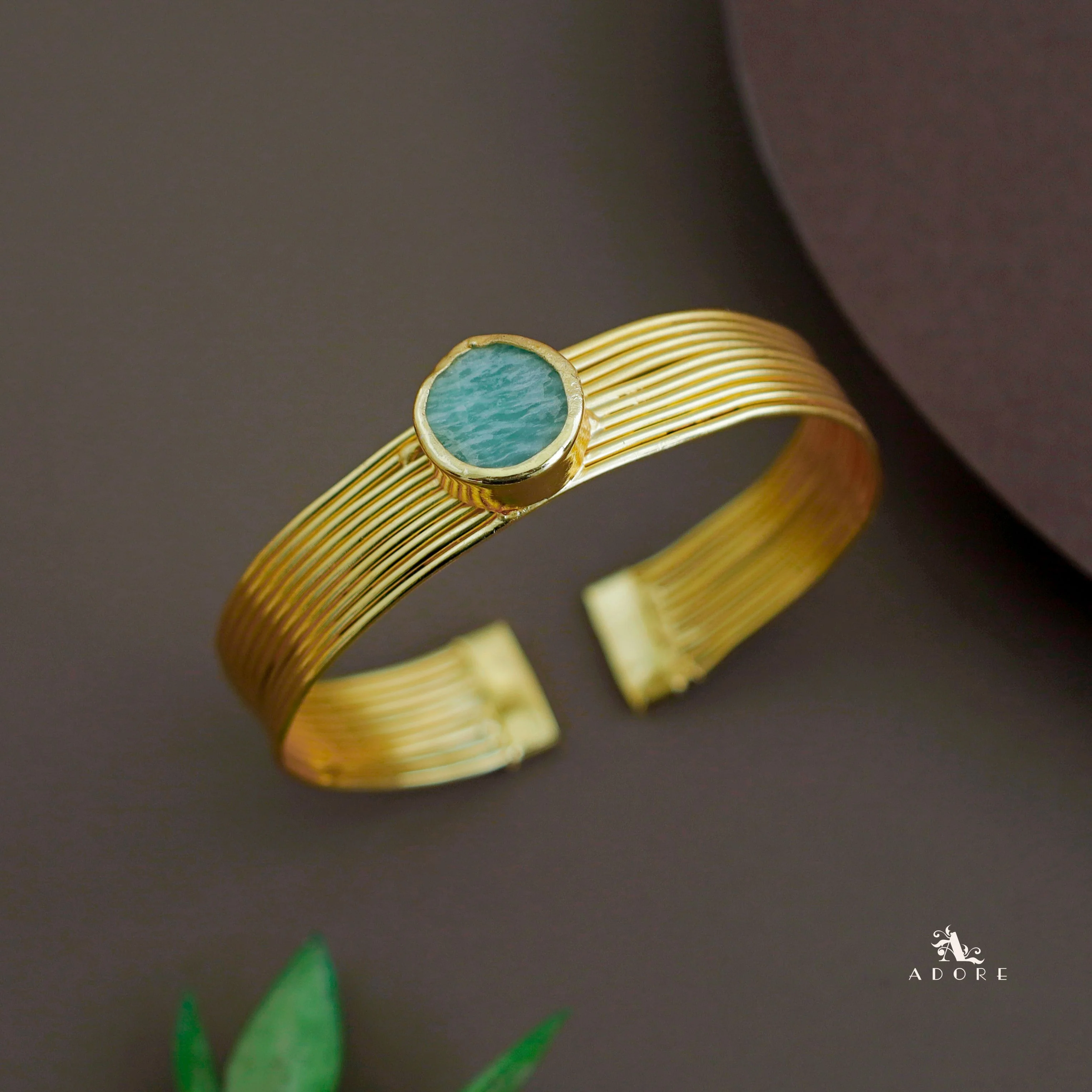 Golden Layered Raw Stone Bangle - Image 13