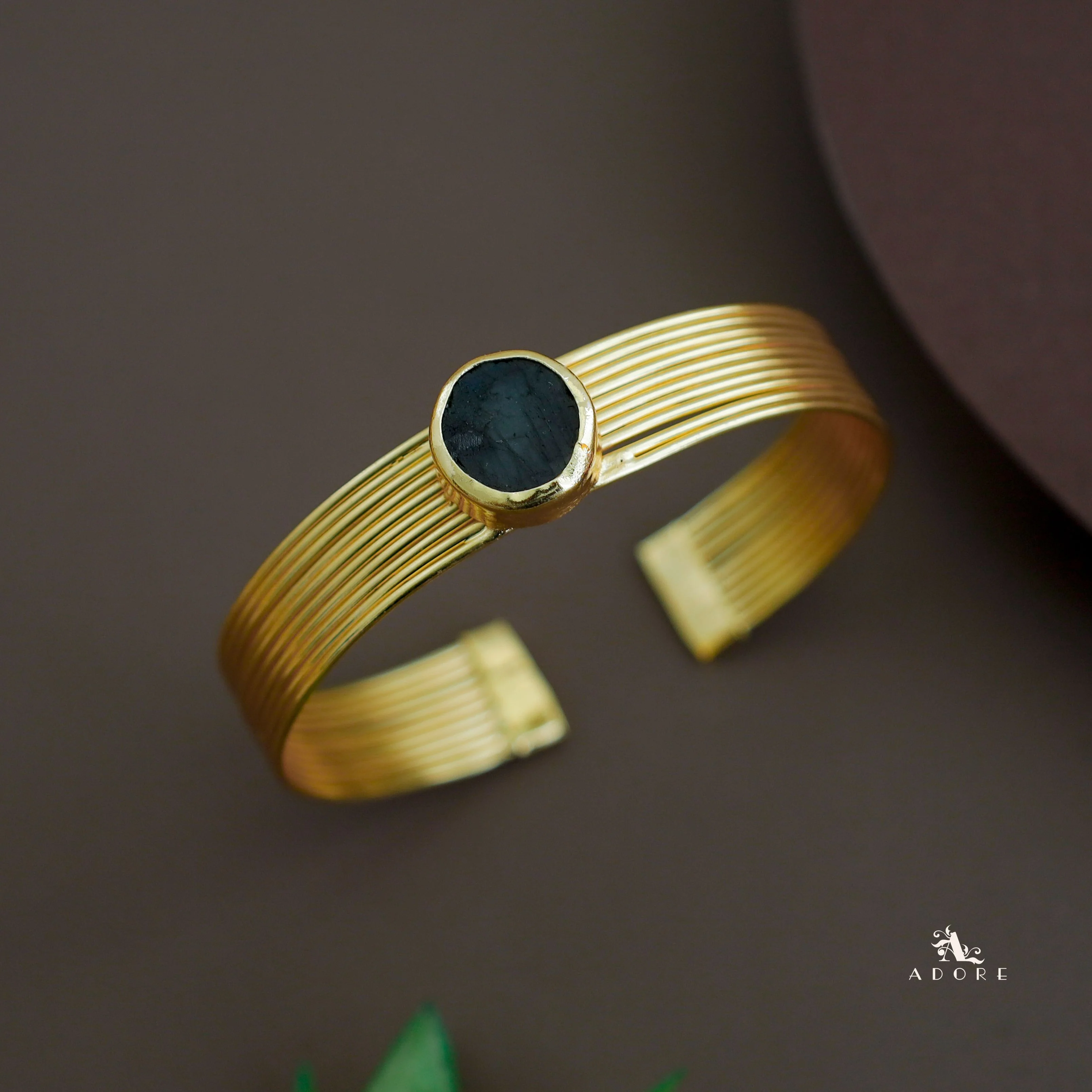 Golden Layered Raw Stone Bangle - Image 14
