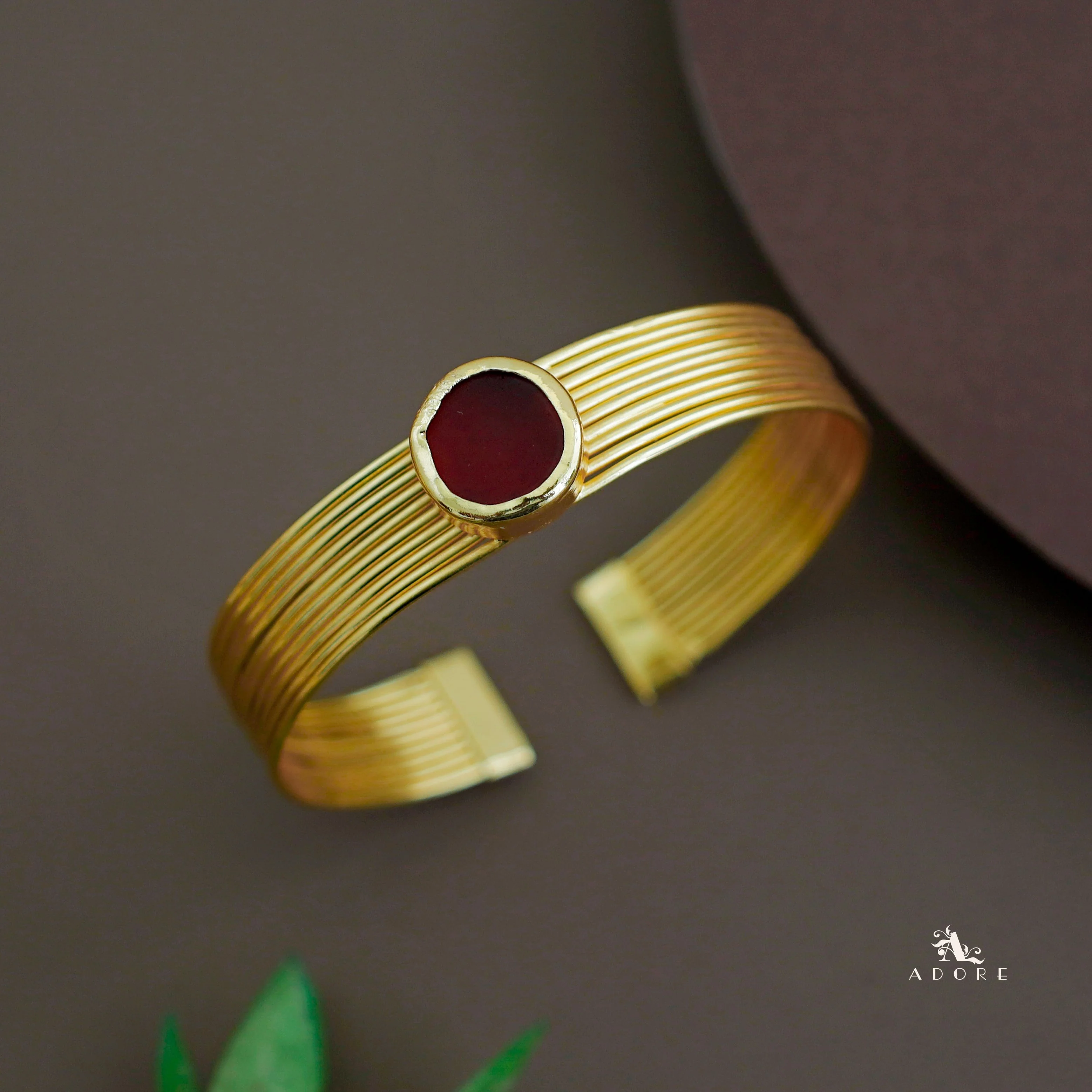 Golden Layered Raw Stone Bangle - Image 16