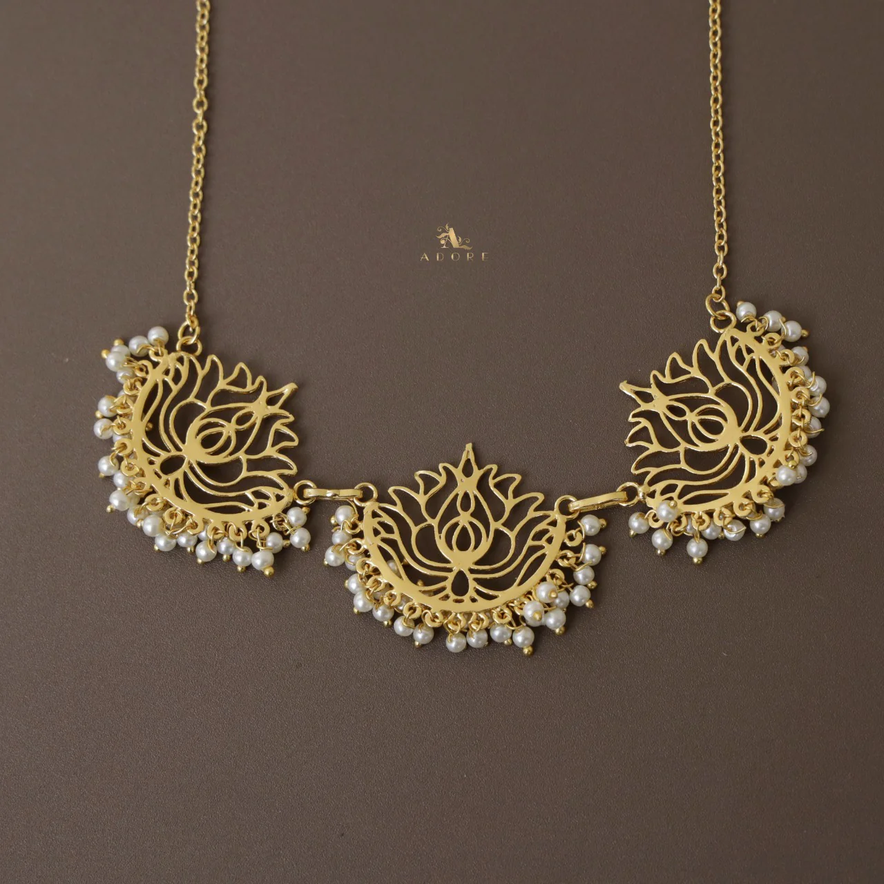 Golden Lotus Short Neckpiece - Image 4