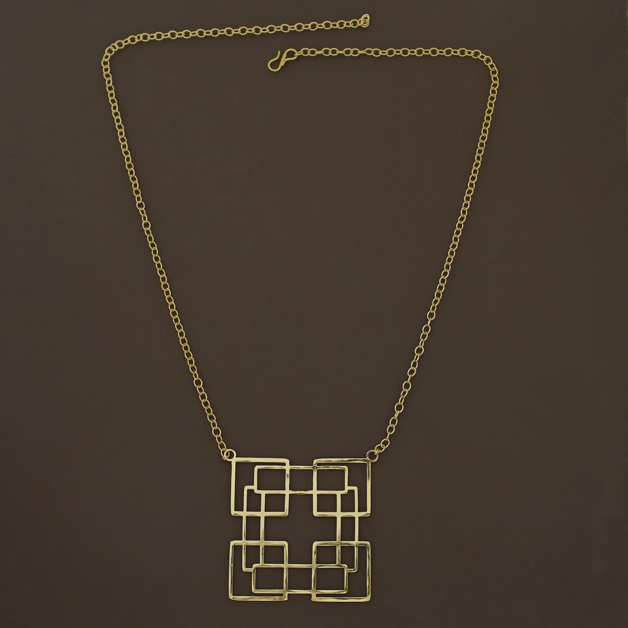 Hiya Golden Square Frame Pendant Neckpiece - Image 5