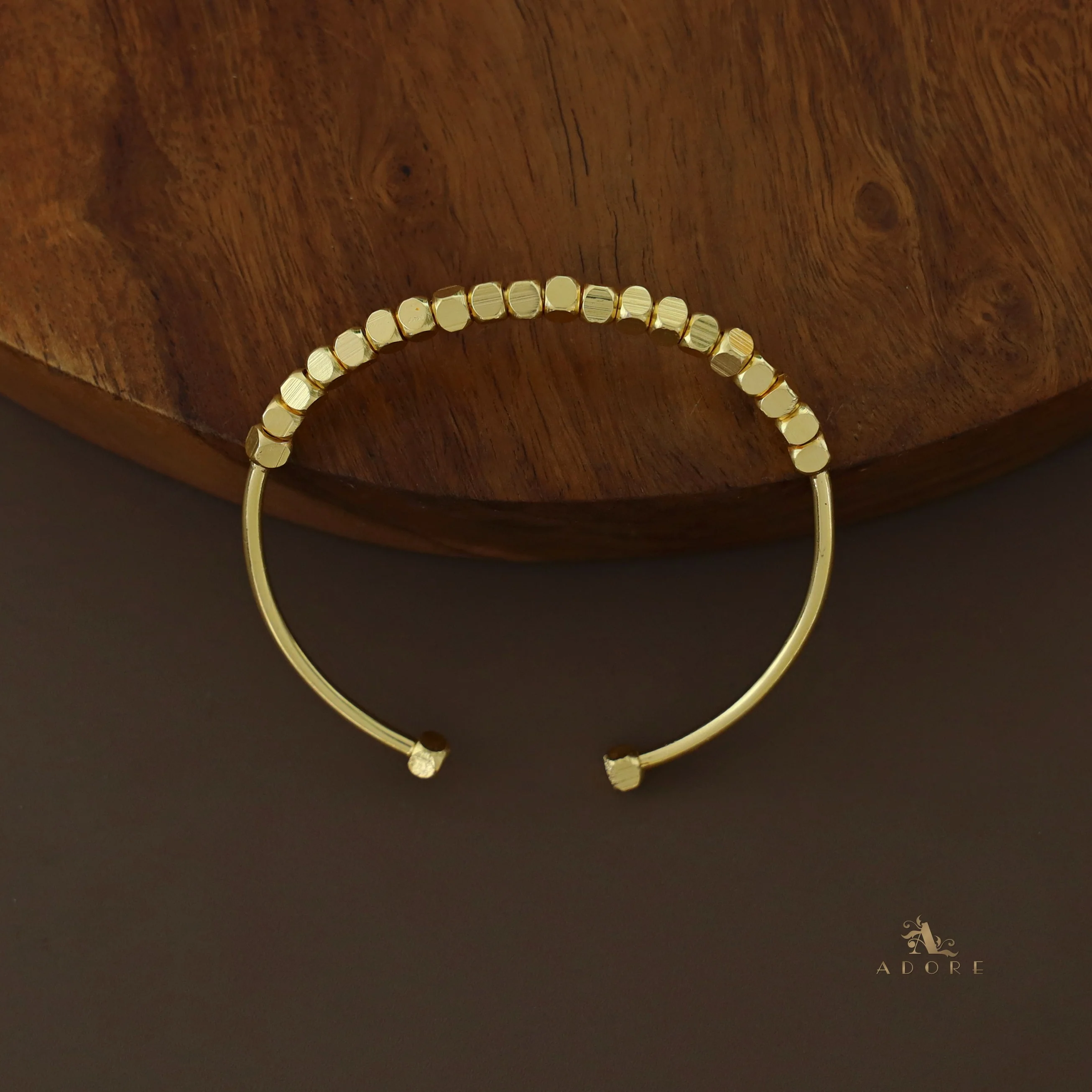 Golden Mini Cubes Bangle - Image 2