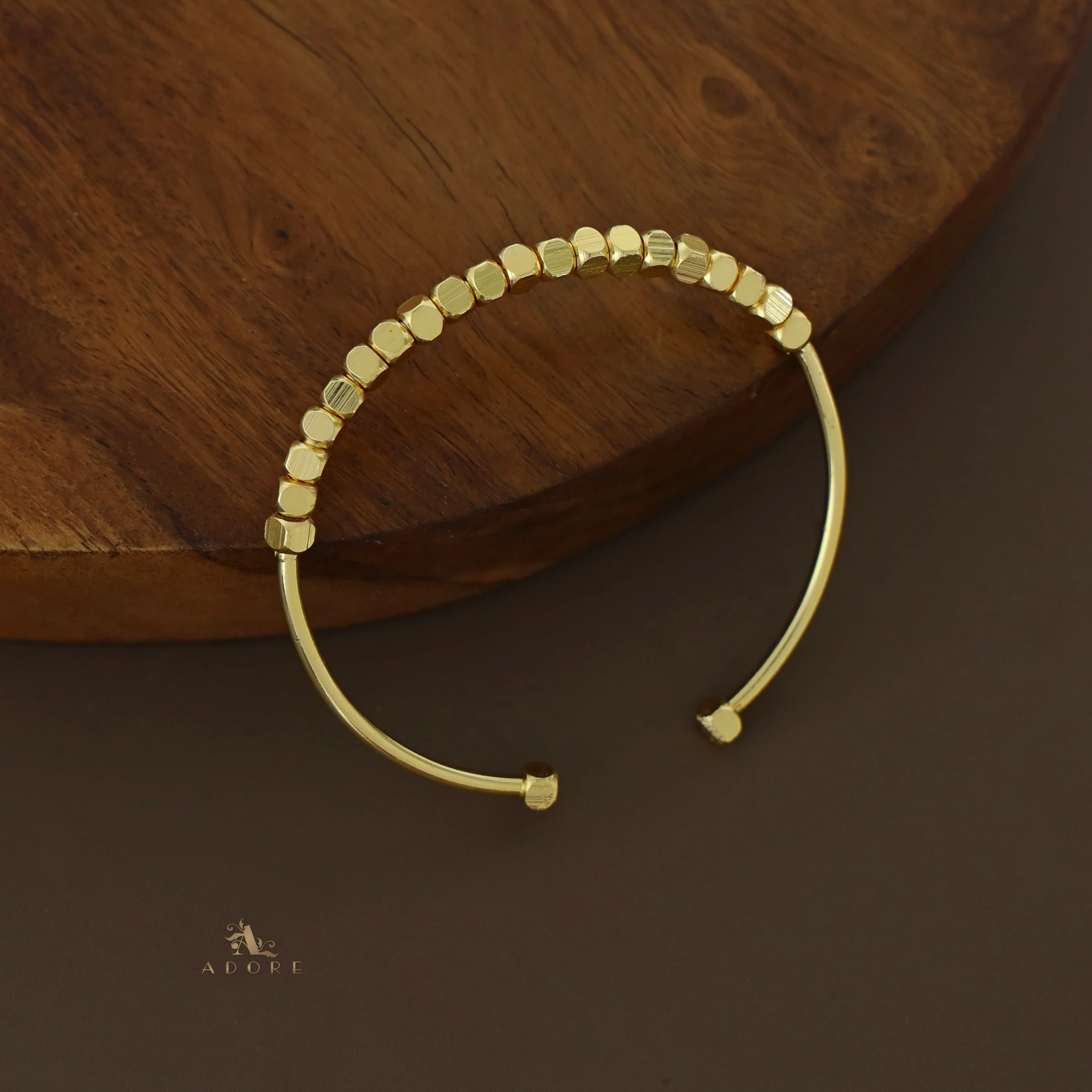 Golden Mini Cubes Bangle - Image 3