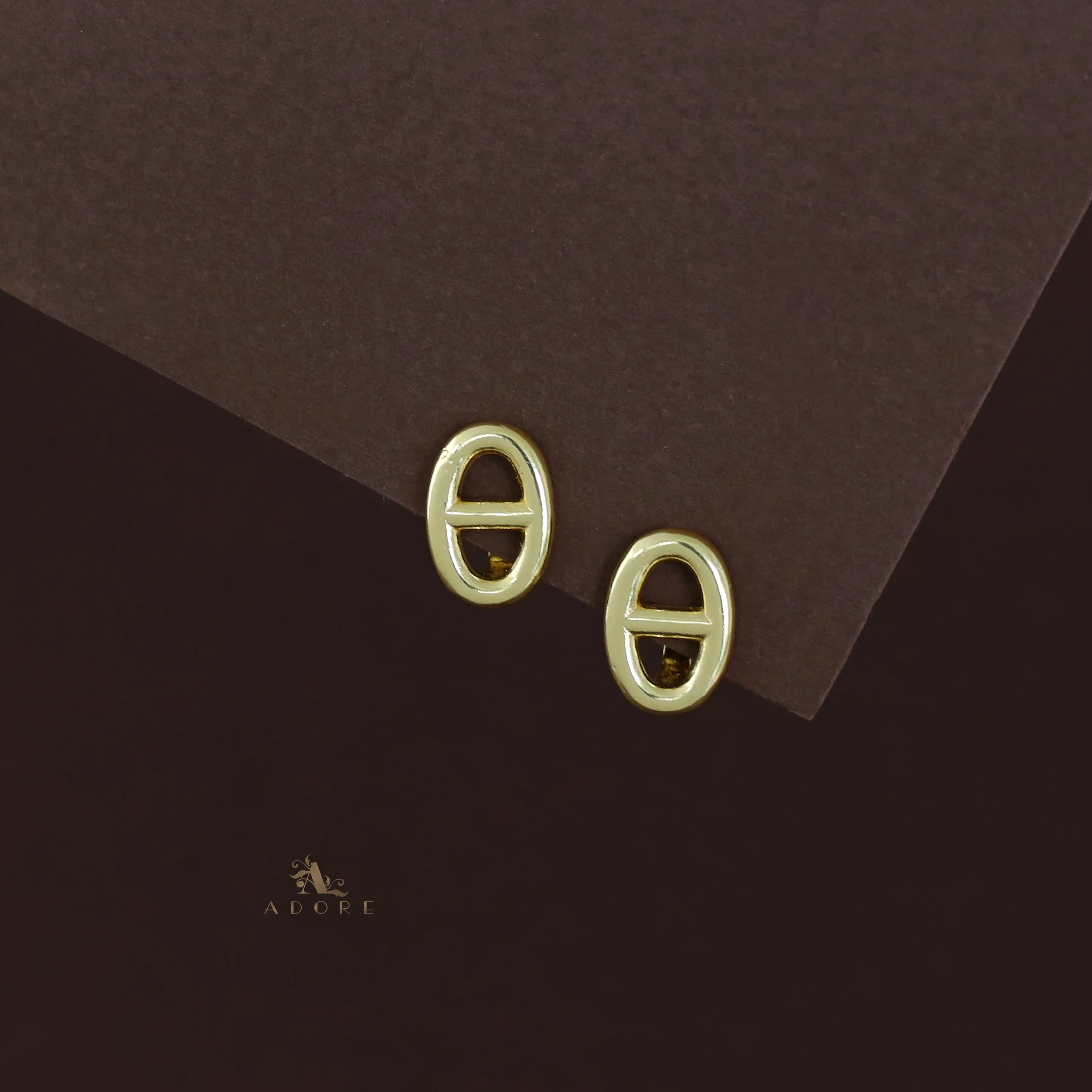 Golden Mini Ellipse Earring - Image 2